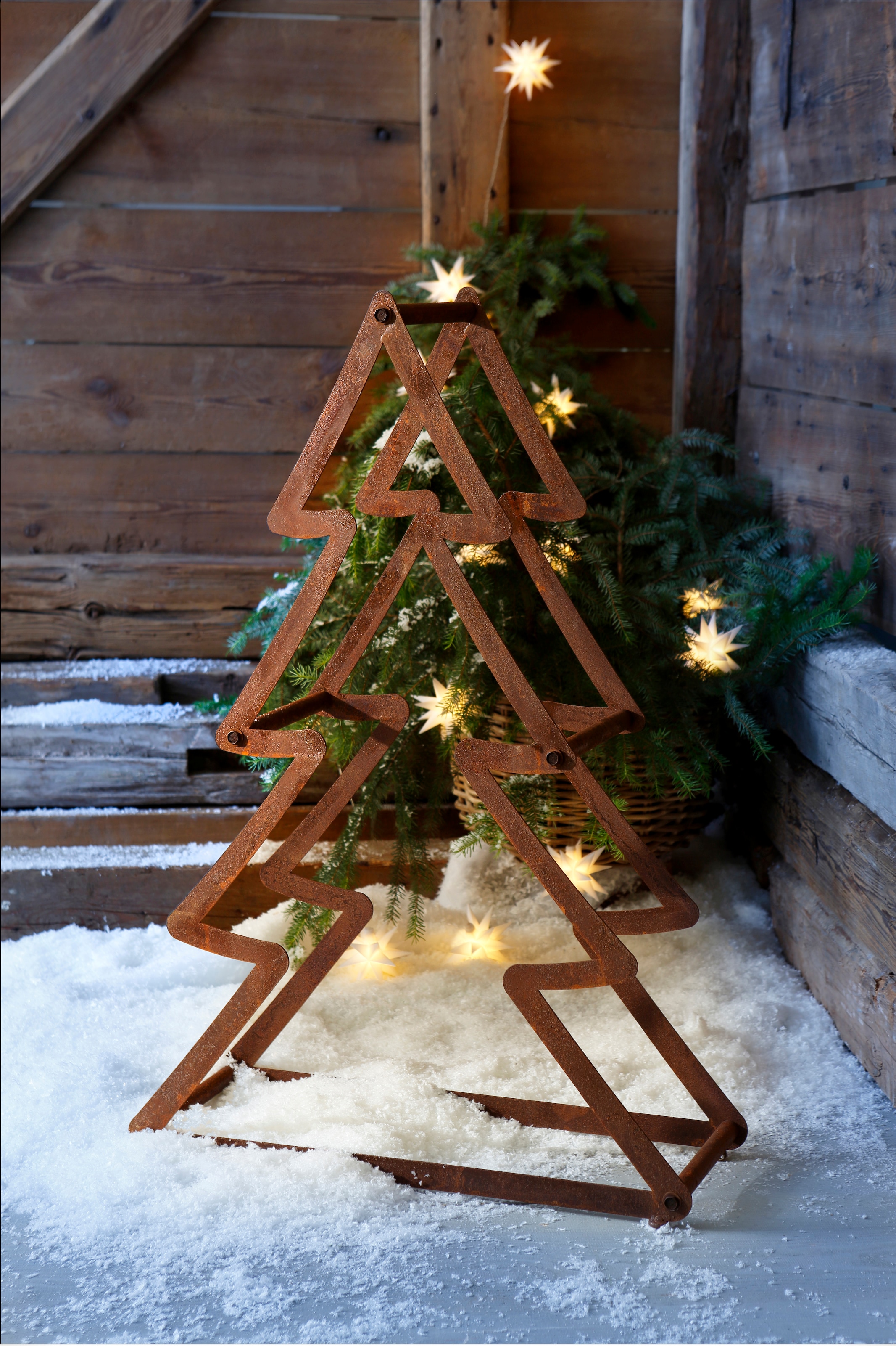 Dekobaum »Weihnachtsbaum«, aus Metall, mit rostiger Oberfläche, Höhe ca. 95  cm online kaufen
