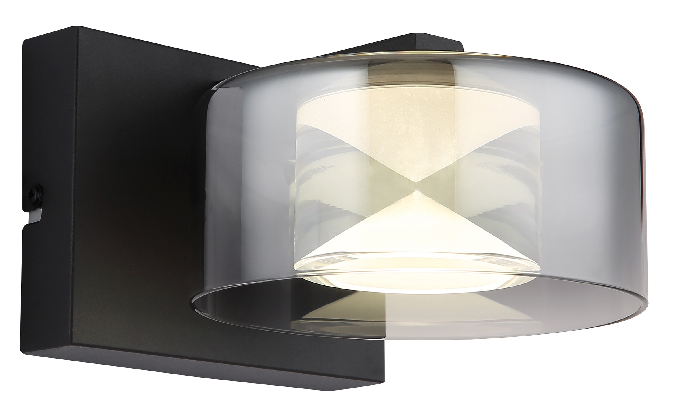 GLOBO LIGHTING LED Wandleuchte »BELINDA«, Leuchtmittel LED-Modul | LED fest integriert, Wandlampe/Glas rauchfarben/4000K/Flur/schwarz