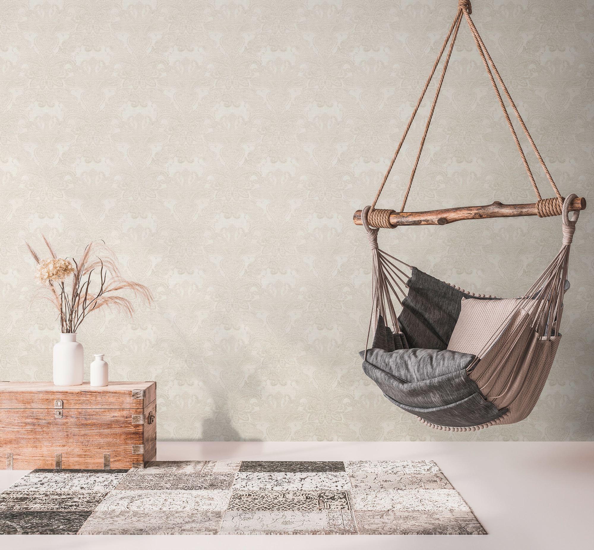 living walls Vliestapete »Metropolitan Stories. Travel Styles. Tapete mit Ornamenten«, matt-gemustert-neutral, Ornament-Tapete Klassisch Elegant Vintage-Optik Barock Tapeten modern