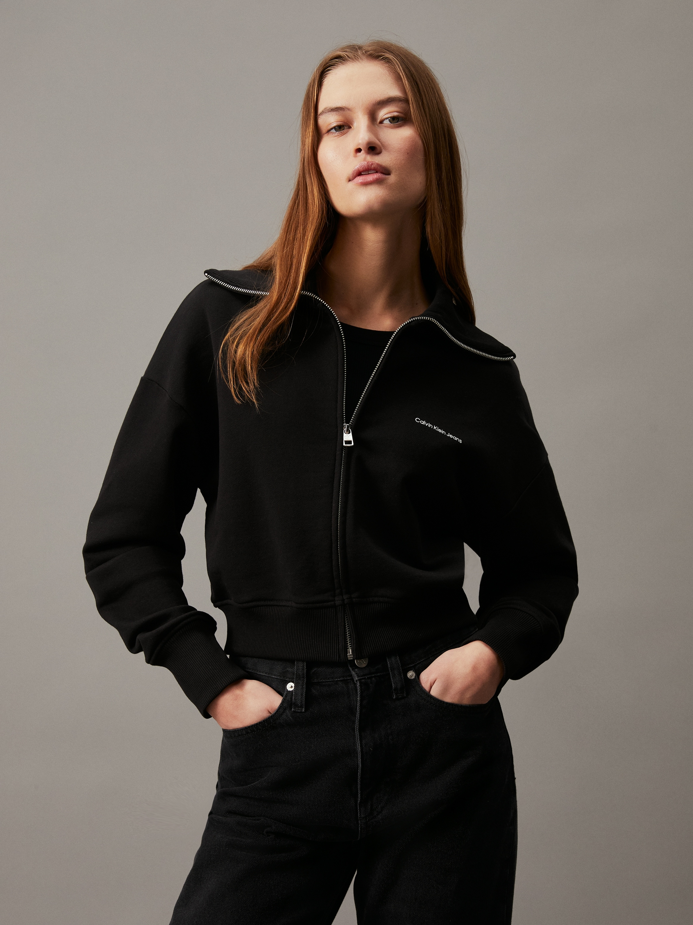 Calvin Klein Jeans Sweatjacke »DIFFUSED MONOLOGO ZIP-THROUGH«, mit Logoschriftzug