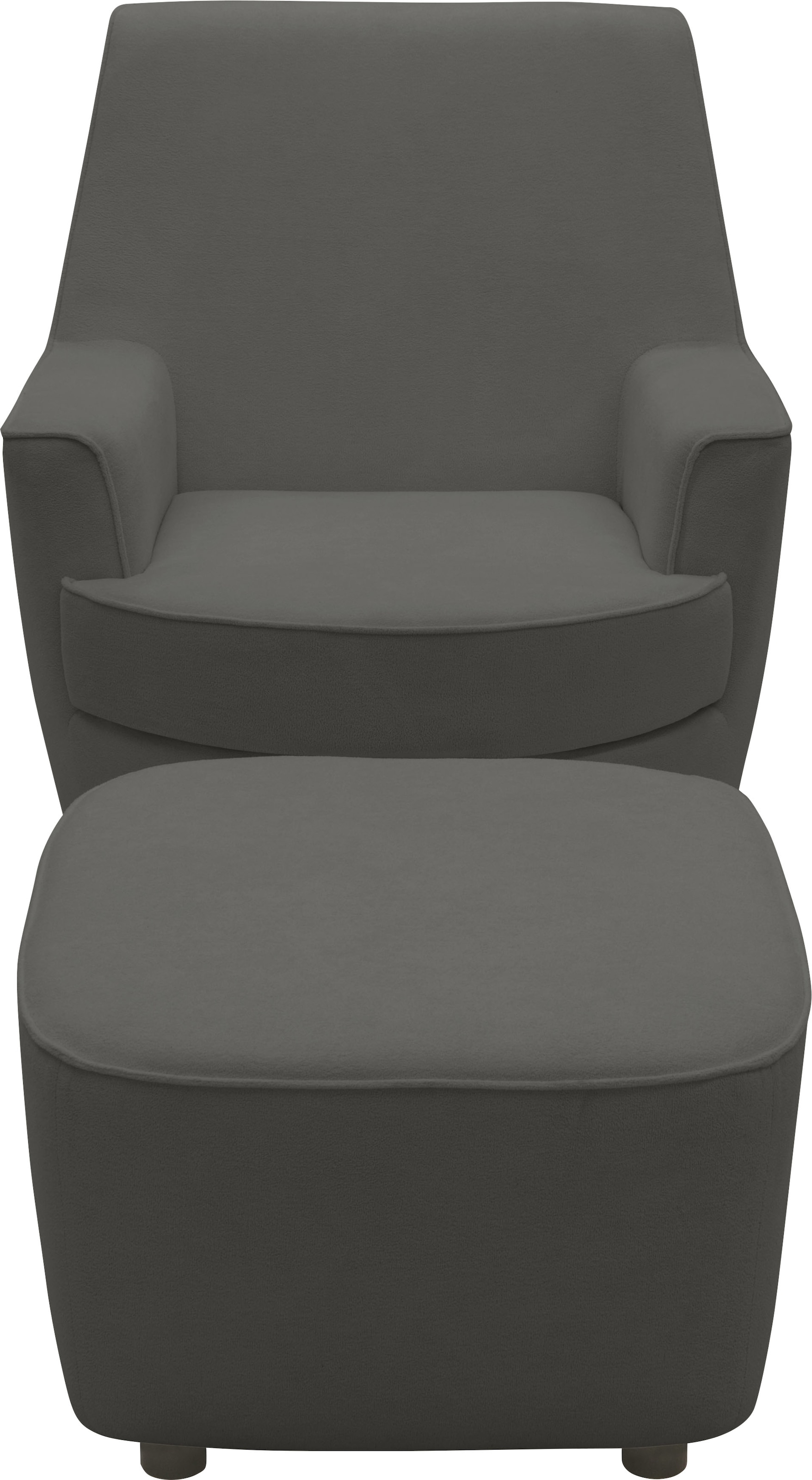 INOSIGN Drehsessel »HETTY, Drehsessel mit Wippfunktion und Hocker; Lesesessel, Armsessel«, (Set, 2 St.), mit Dreh/Wippfunktion, mit Federkern, in Cord und Microfaser