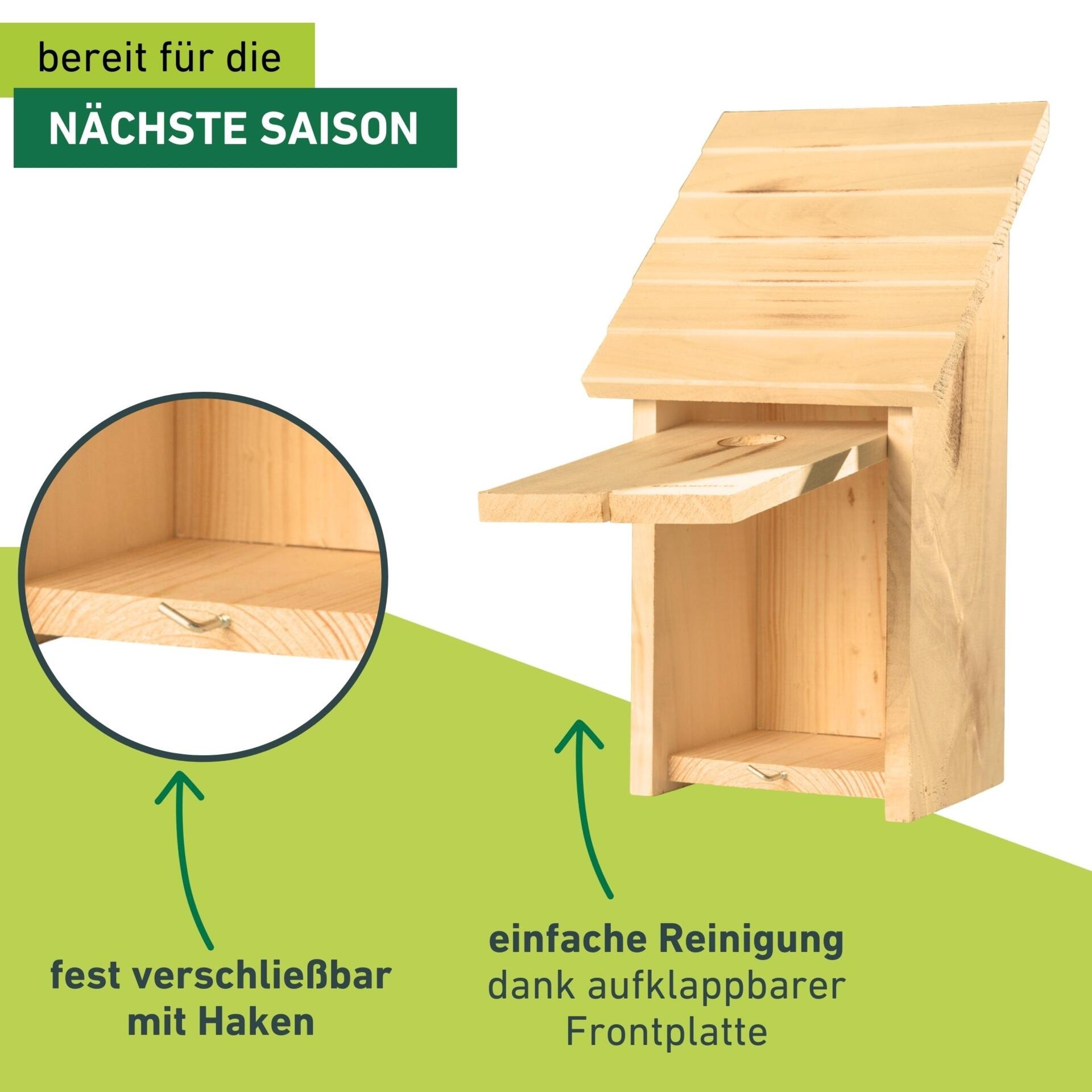 Windhager Nistkasten »aus massivem Pappelholz, sicherer Brutplatz für Vögel« Brutquartier einfach zu reinigen, inkl. Aufhängung