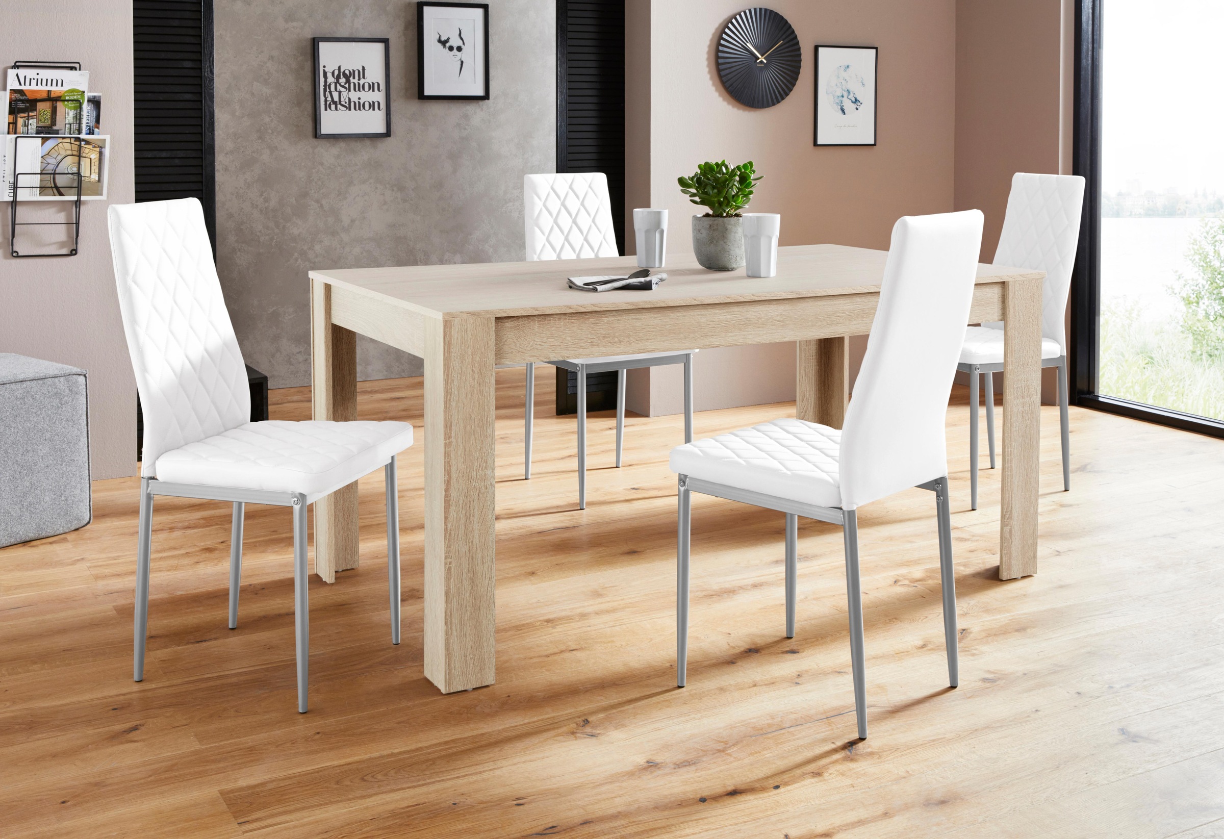 INOSIGN Essgruppe »Lynn160/Brooke« Set, 5 Stk. tlg. Tisch mit 4 Stühlen günstig online kaufen