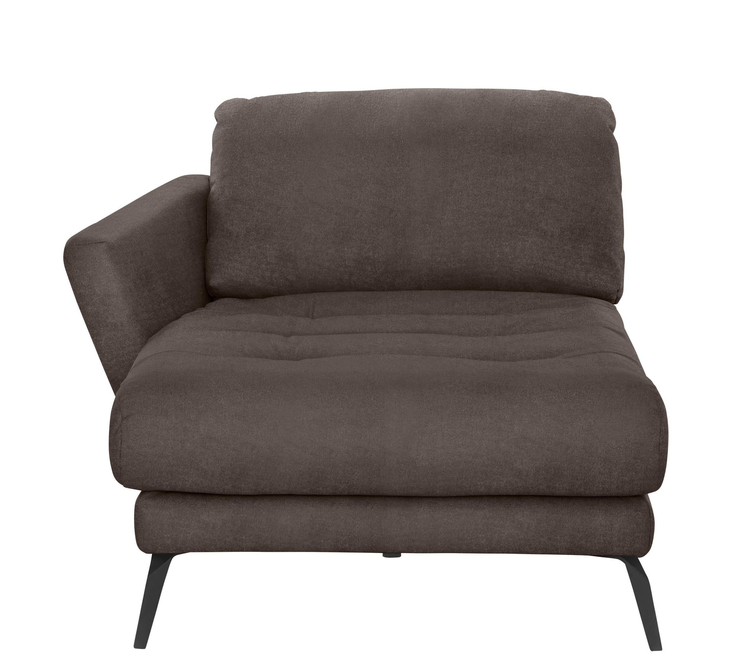 W.SCHILLIG Chaiselongue »softy«, mit dekorativer Heftung im Sitz, Füße schwarz pulverbeschichtet