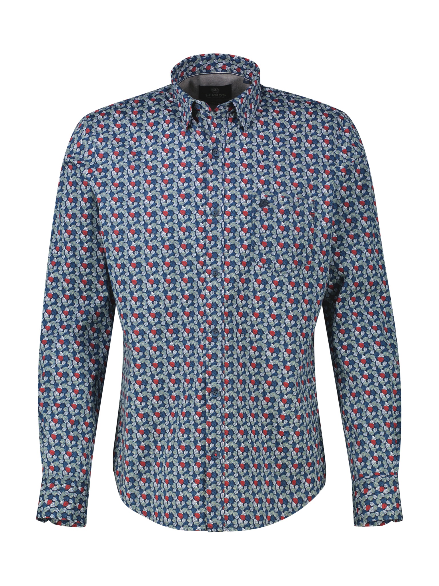 LERROS Langarmhemd mit grafischem Minimal-Muster