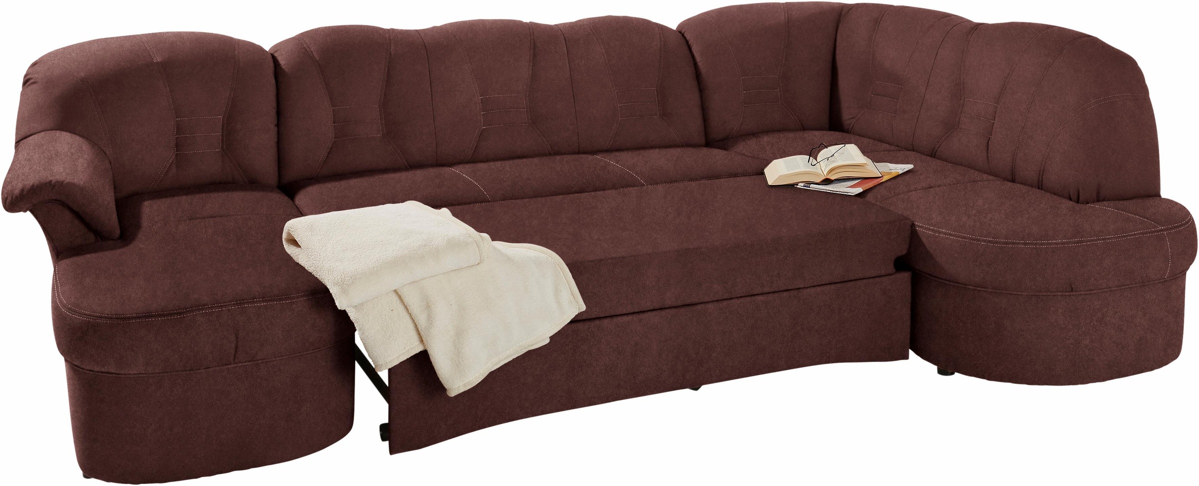 DOMO collection Wohnlandschaft »Elva U-Form«, wahlweise mit Bettfunktion und Federkern