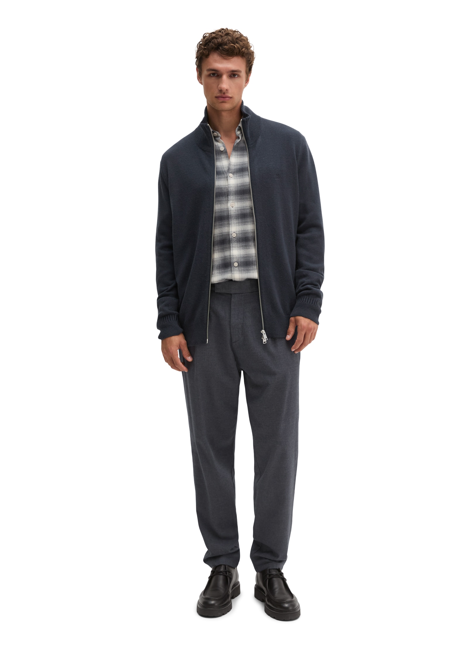 Marc O'Polo Strickjacke regular aus Bio-Baumwoll-Schurwoll-Mix