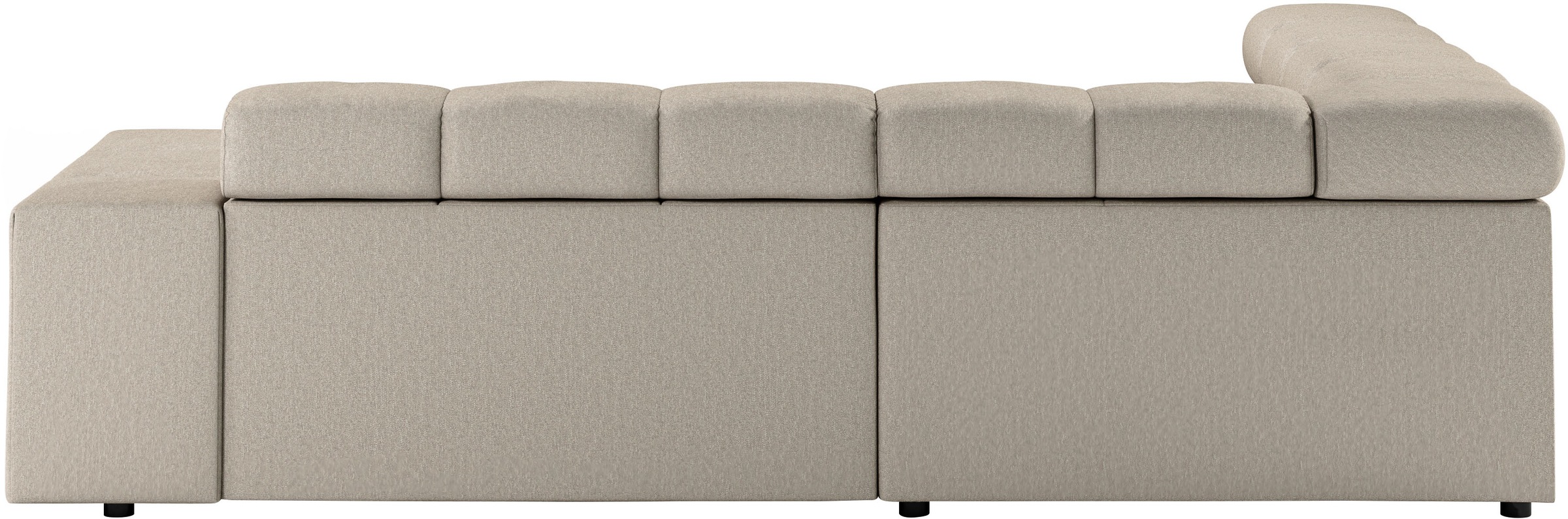 INOSIGN Ecksofa »Ancona, incl. Kopfteilverstellung + 3 Zierkissen, L-Form, bequem«, wahlweise motorische Sitztiefenverstellung, B/T(H: 249/215/70 cm