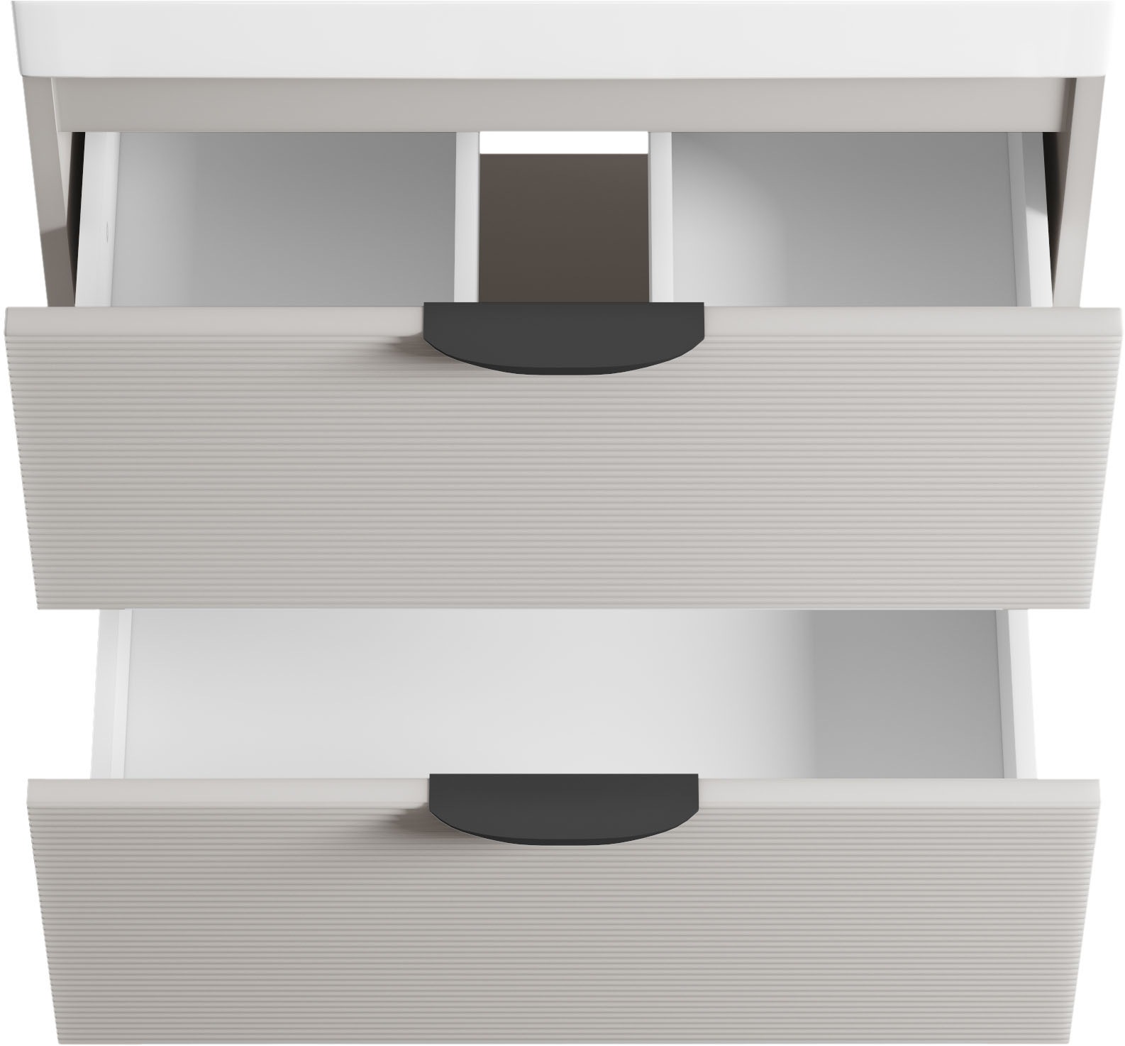 welltime Waschtisch »FLOW STRIPE mit Waschbecken, Breite 60 oder 80cm, modernes Design« Schrank mit 2 Schubladen, Soft-Close-Function, in 2 Breiten erhältlich