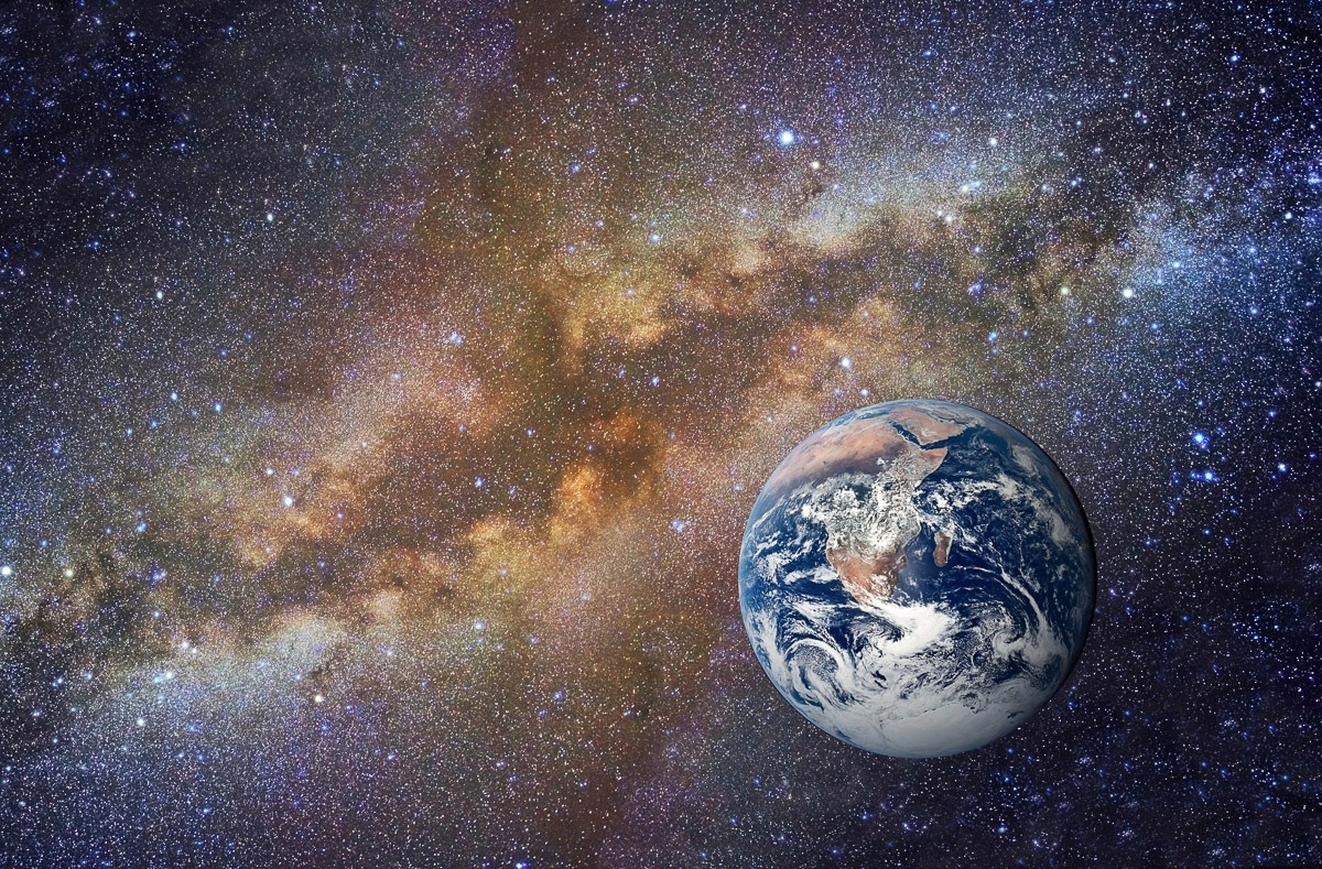 Papermoon Fototapete »Universum mit Erde«