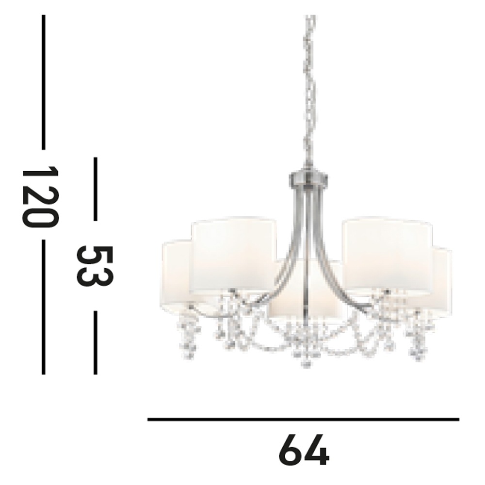 Searchlight Kronleuchter »Hängeleuchte Nina, 5-flammig«, 5 flammig, Leuchtmittel E14 | ohne Leuchtmittel, Elegante Optik