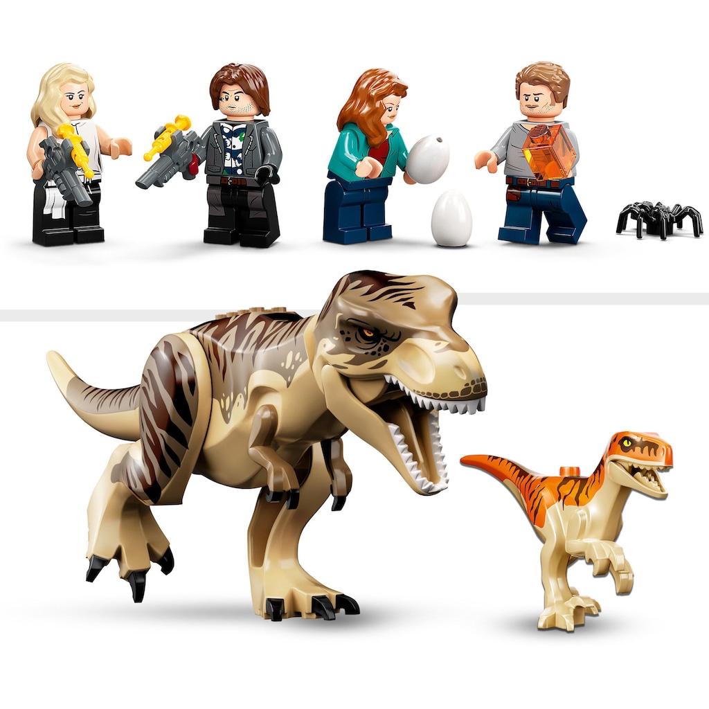 LEGO® Konstruktionsspielsteine »T. Rex & Atrociraptor: Dinosaurier-Ausbruch (76948)«, (466 St.)