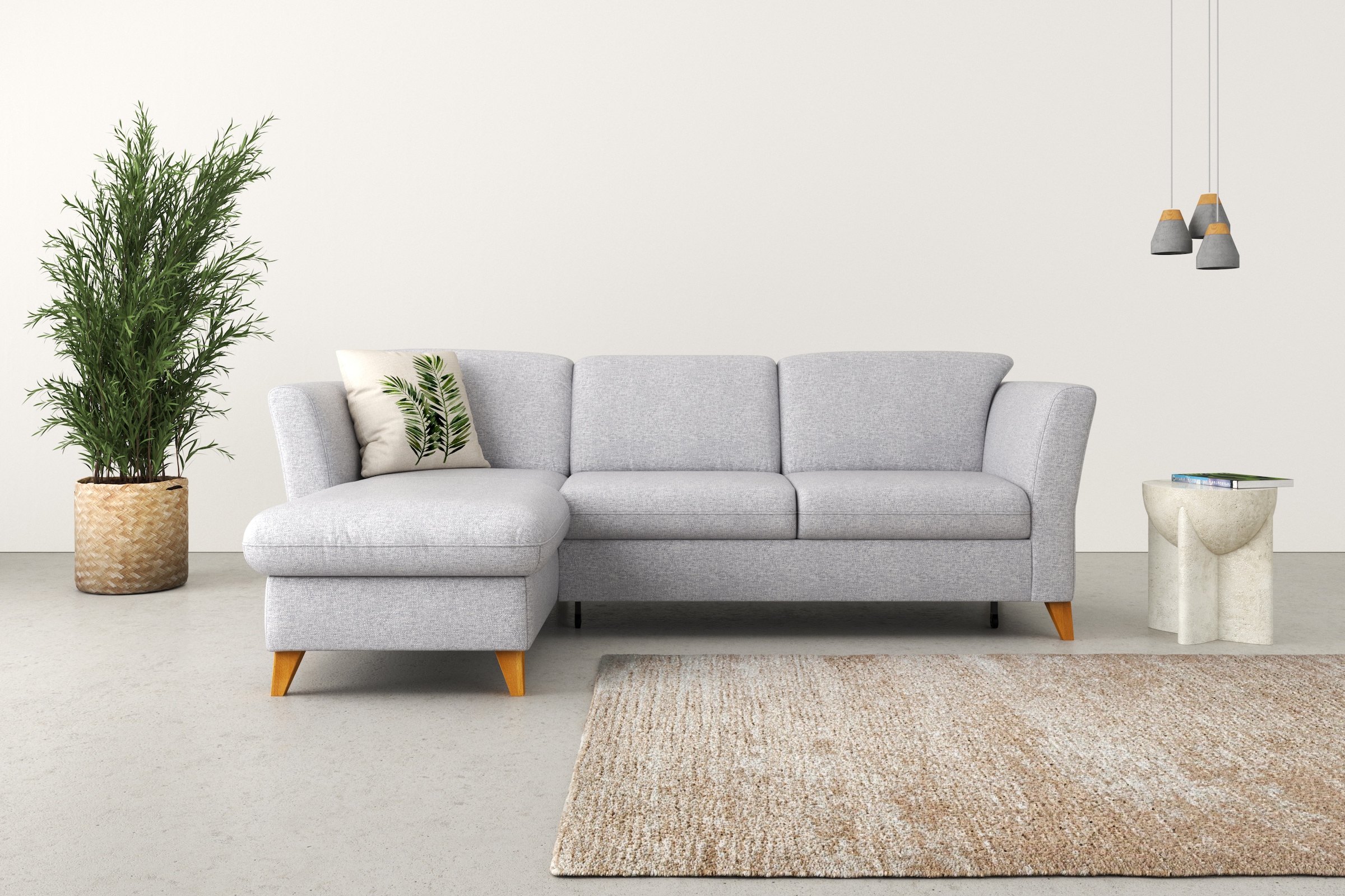 Home affaire Ecksofa »Trelleborg L-Form«, Federkern-Polsterung, wahlweise mit Bettfunktion und Bettkasten