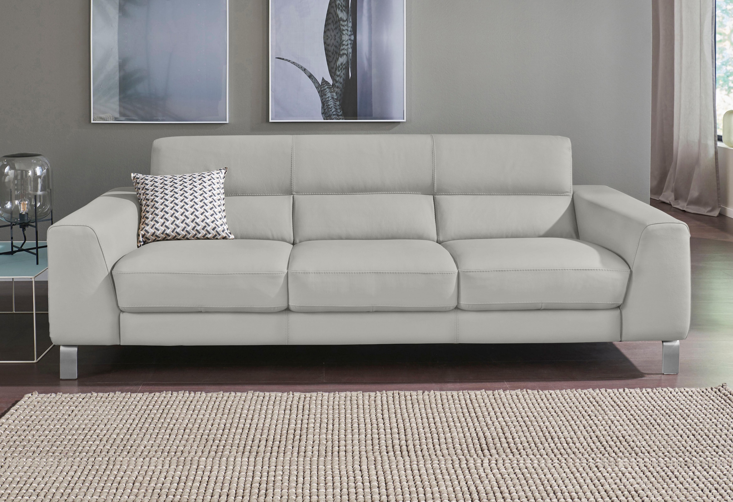 CALIA ITALIA 3-Sitzer »Simon, toller Sitzkomfort, italienisches Designsofa« in zwei Lederqualitäten