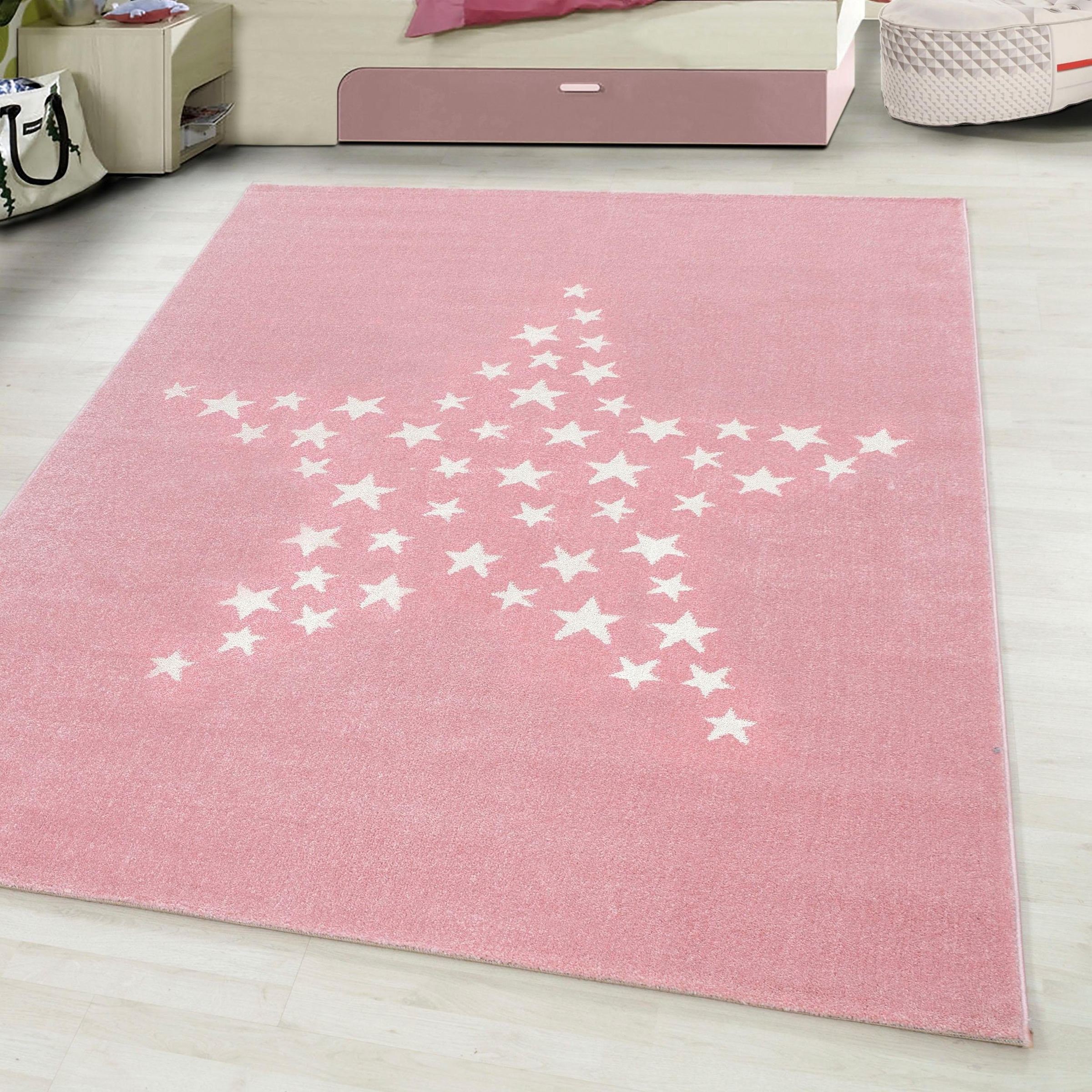 Ayyildiz Teppiche Kinderteppich »Bambi 870«, rechteckig, 11 mm Höhe, Kurzflor, Motiv Sterne, Kinderzimmer