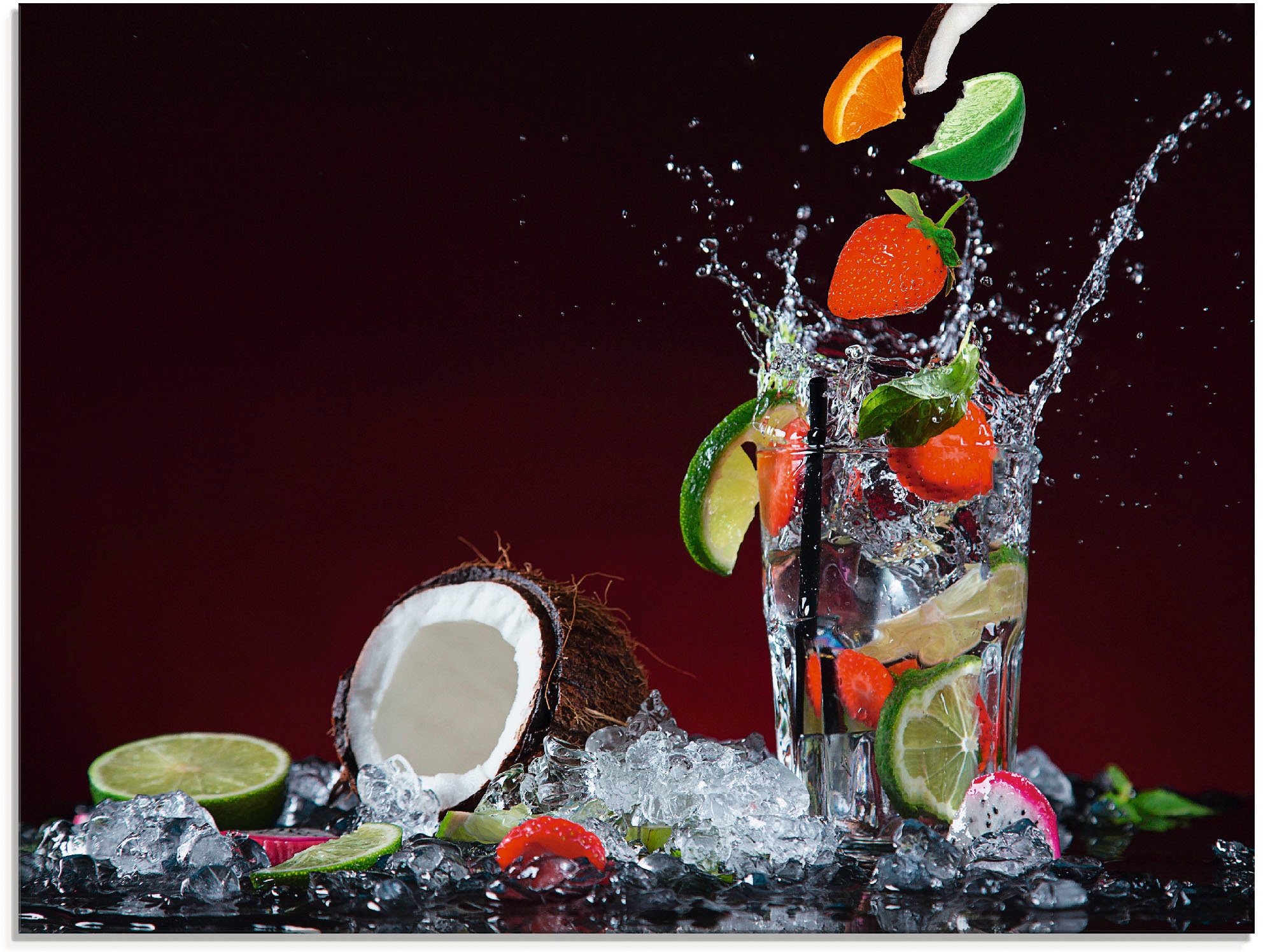 Artland Glasbild »Frischer Fruchtcocktail II« Getränke 1 Stk. tlg. in versc günstig online kaufen