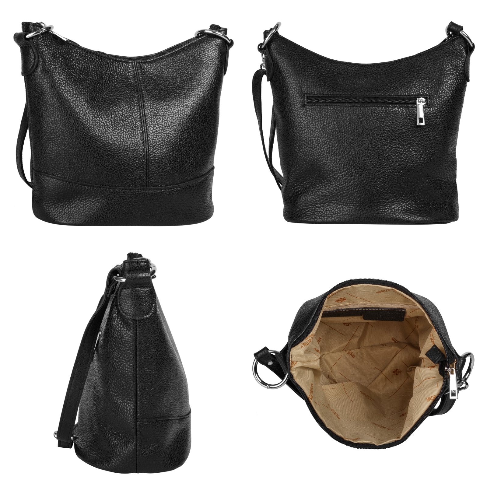 Cluty Umhängetasche, echt Leder, Made in Italy