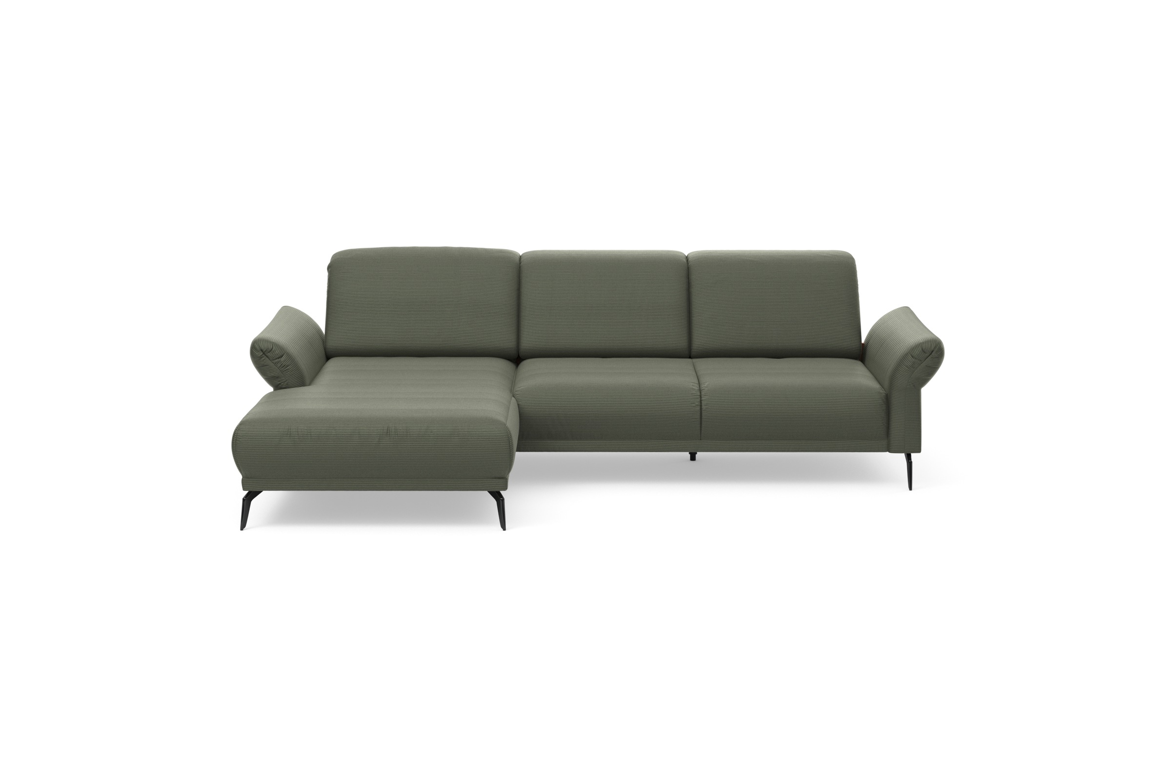 INOSIGN Ecksofa »Coco L-Form«, Sitztiefen-, Arm- und Kopfteilverstellung, Cord-Bezug, Fußhöhe 15 cm