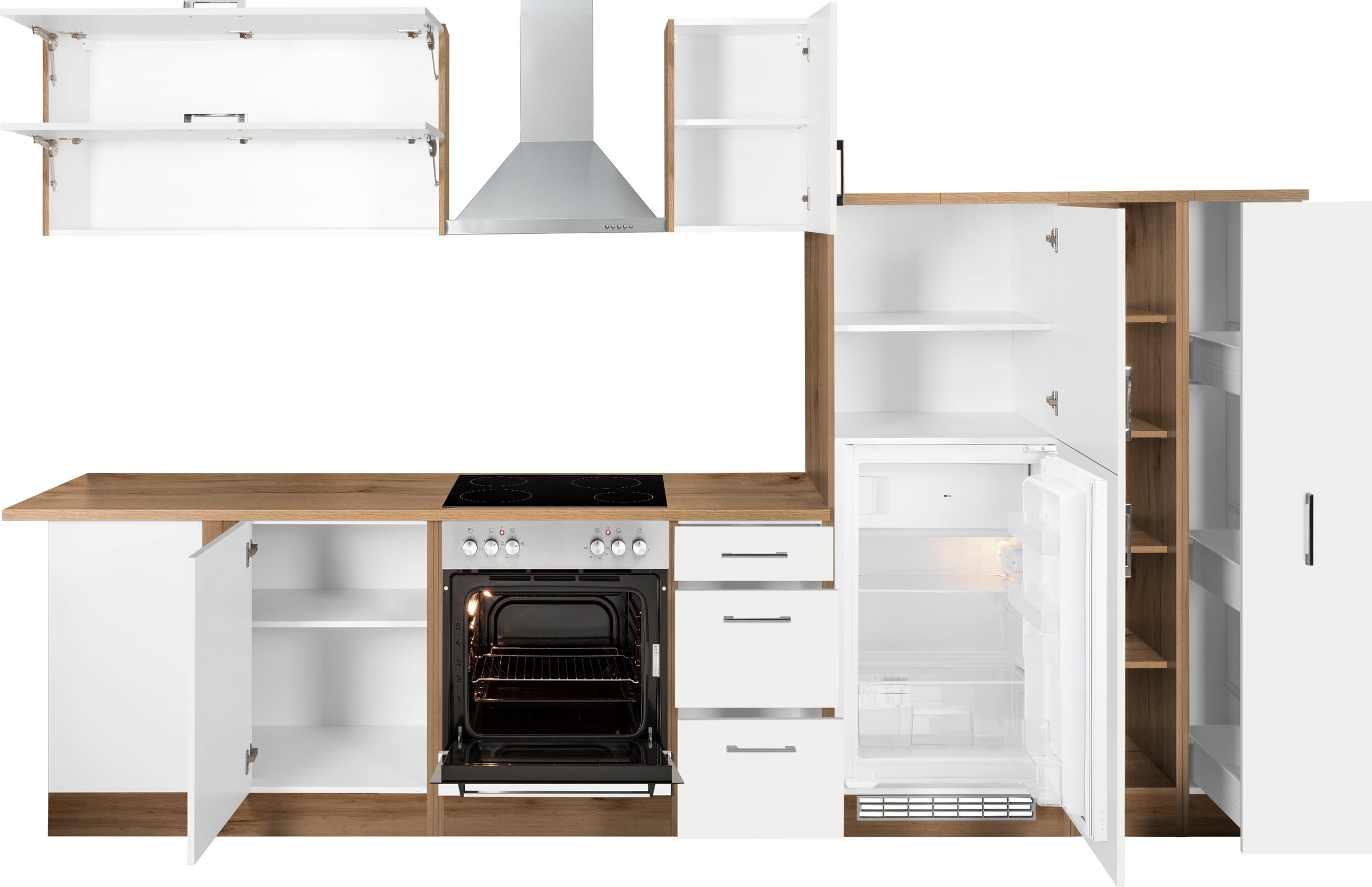 KOCHSTATION Winkelküche »KS-Colmar«, mit E-Geräten, Stellbreite 210/330 cm