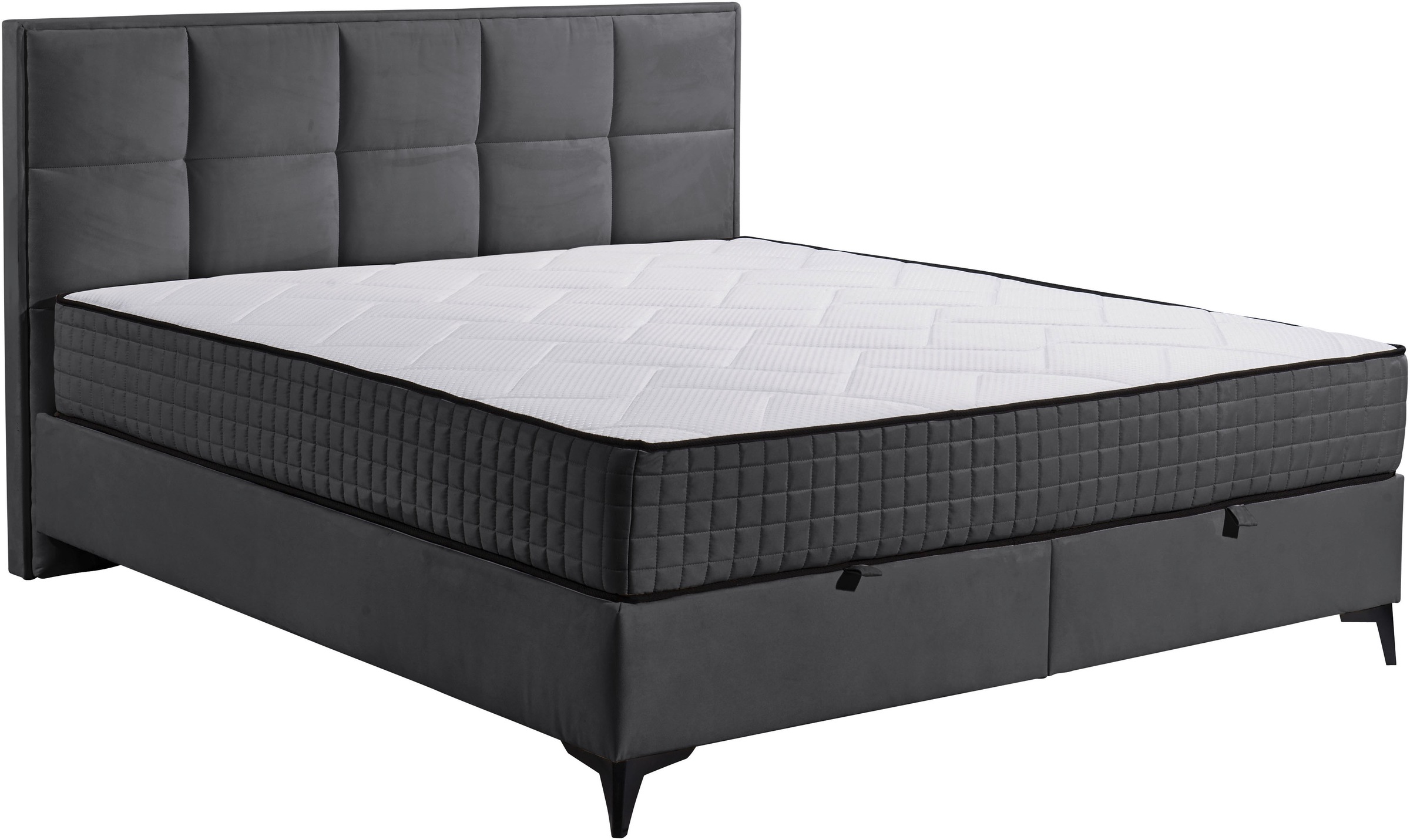 ED EXCITING DESIGN Boxbett »Monroe inkl. Bettkasten, erhältlich in den Breiten 160cm & 180cm«, Duo-Matratze - feste Seite mit Kokosmatte