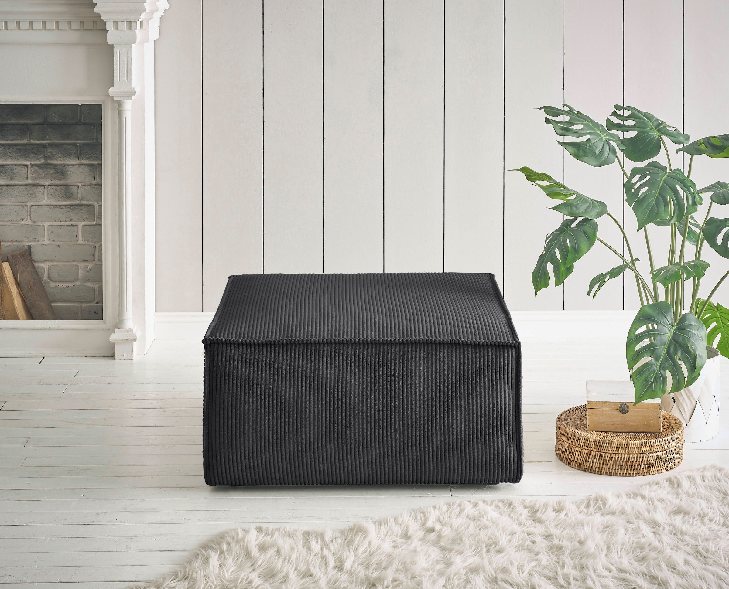OTTO home Hocker »SHERWOOD« Hocker quadratisch, ideale Ergänzung zum Loveseat SHERWOOD