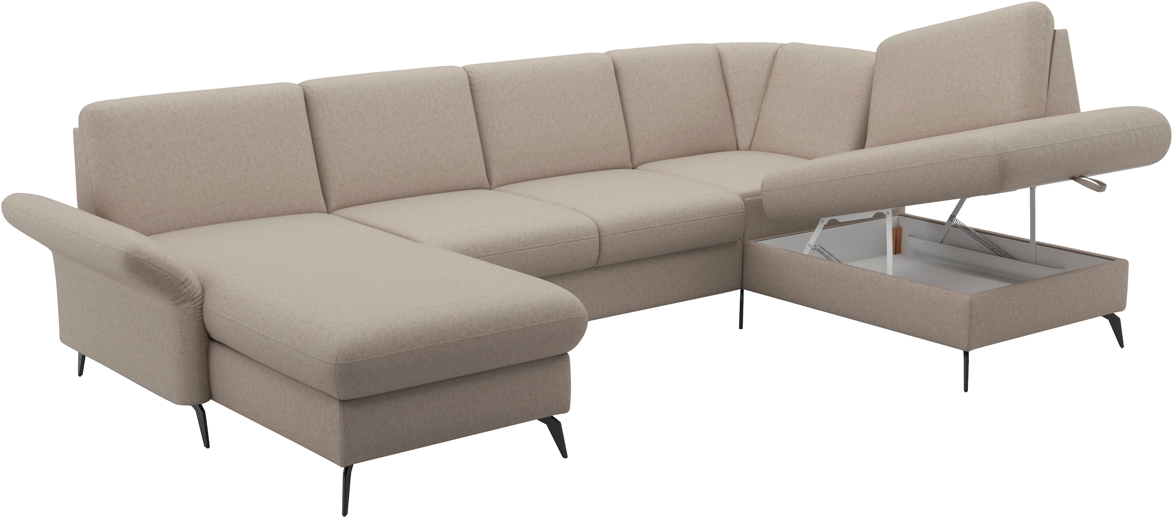 Home affaire Wohnlandschaft »Rochelle«, optional: Armteilverstellung, klappbar, Bettkasen