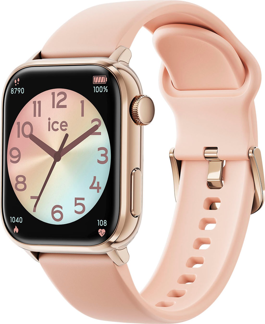 ice-watch Smartwatch »ICE smart 2.0 - 1.96«, Armbanduhr, Damenuhr, Silikonarmband, Bluetooth, Schrittzähler)