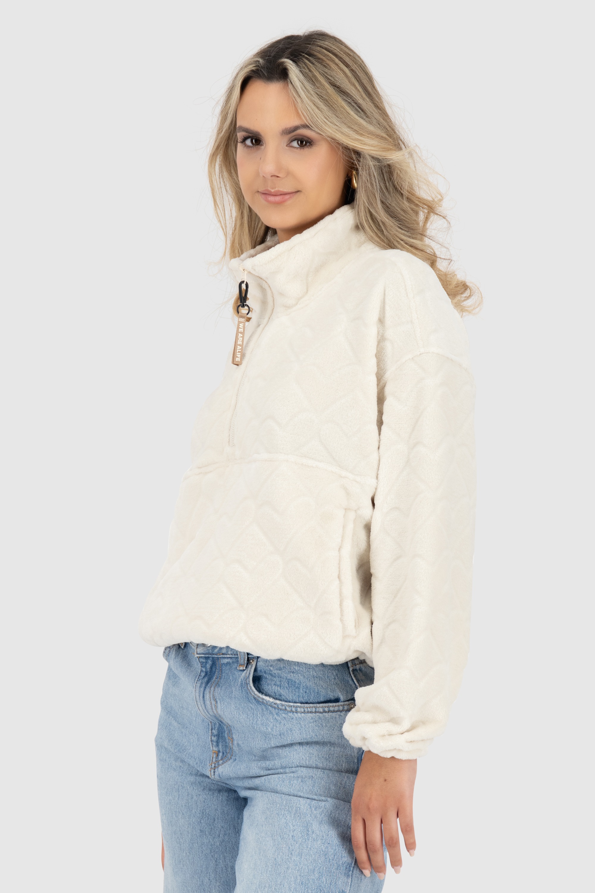 Alife & Kickin Sweatshirt »Damen LilianAK G«, Kuschliger Teddy Pullover mit zwei seitlichen Eingriffstaschen