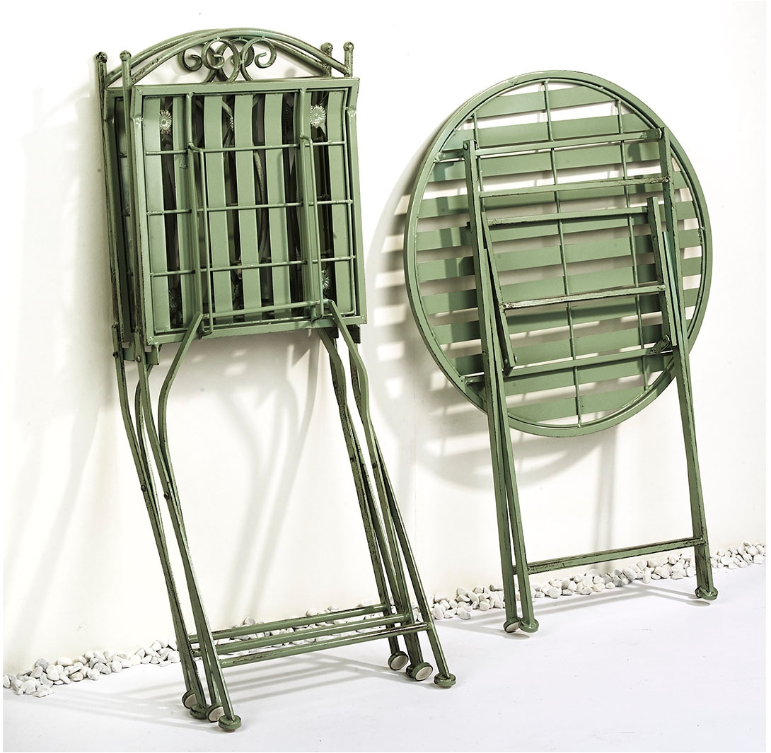 locker Balkonset »Tischgruppe aus Metall antique green« 1 Stk. tlg.