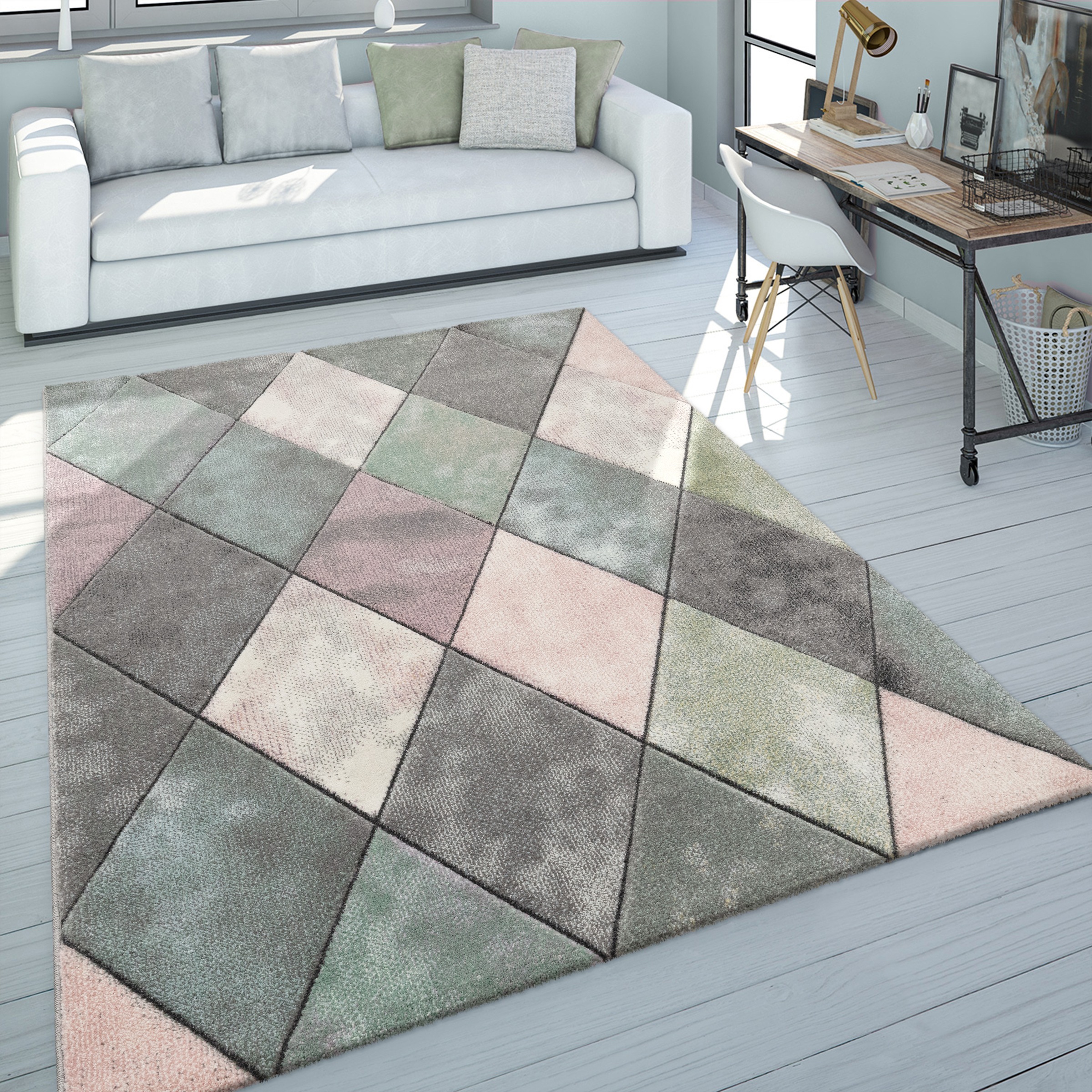 Paco Home Läufer »Lara 238«, rechteckig, 16 mm Höhe, Kurzflor, Pastell-Farb günstig online kaufen
