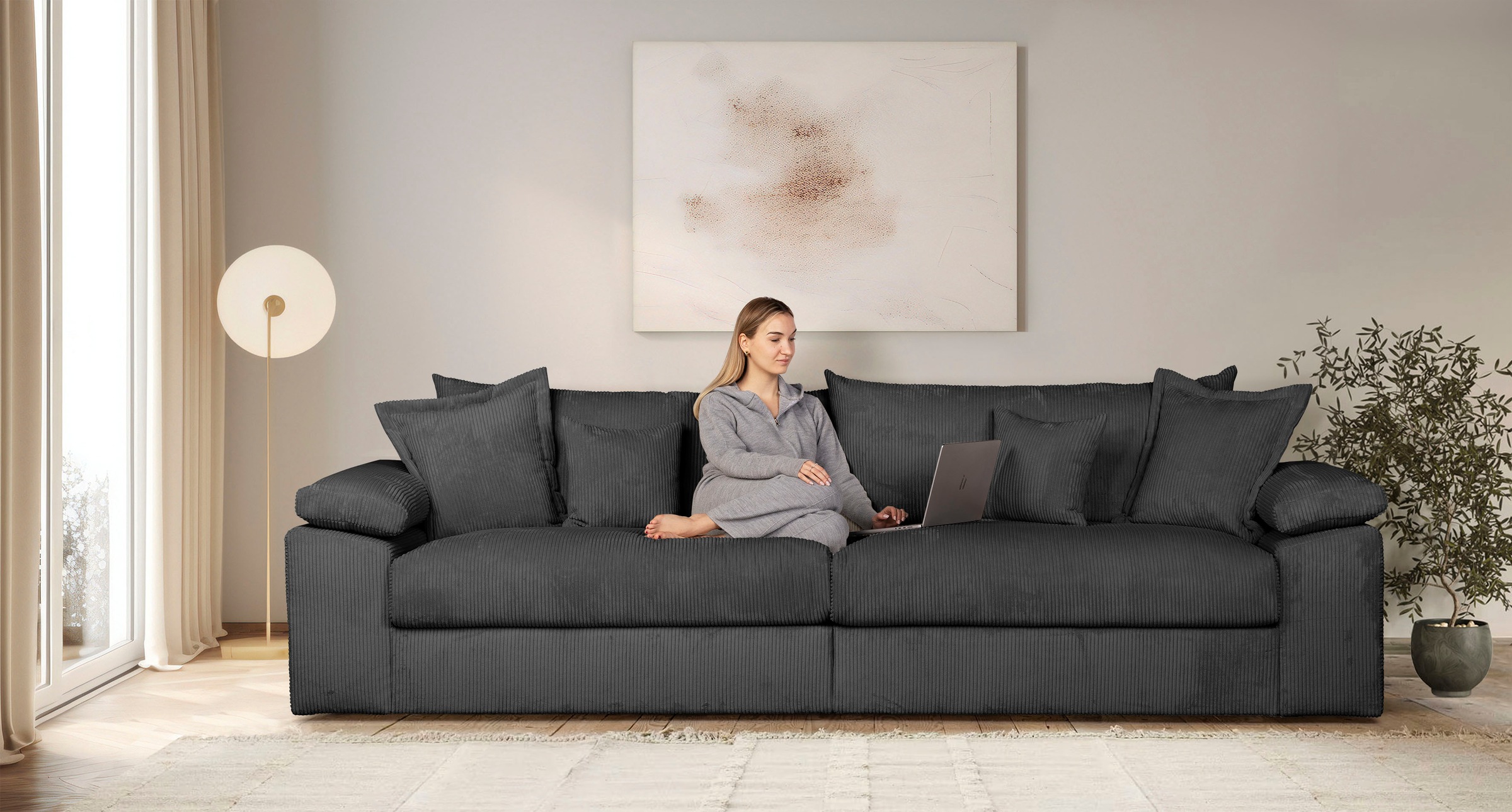 Home affaire Big-Sofa »Soft&Cosy XXL, B: 303 cm« günstig online kaufen