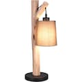 andas Tischleuchte »Pitholm«, 1 flammig-flammig, Tischlampe aus naturbelassenem Echtholz, Stoffschirm, Schnurschalter