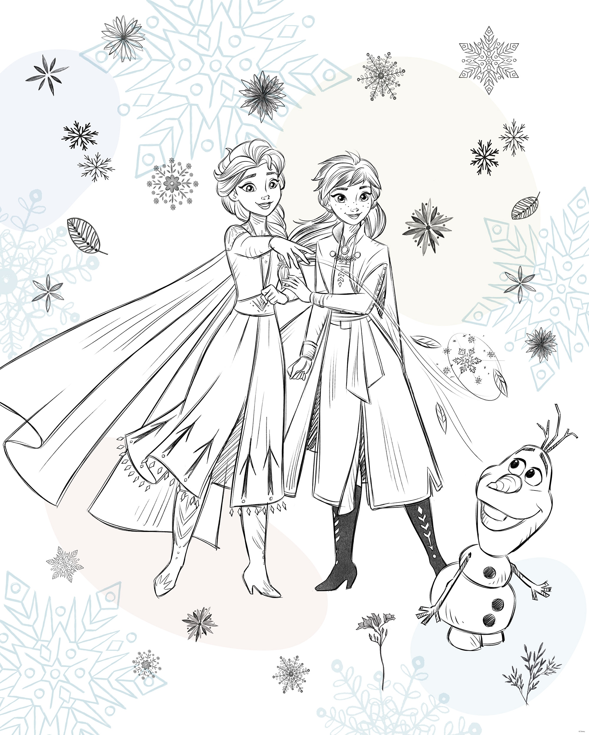 Komar Kindertapete »Disney Frozen Sketch Sisters«, bedruckt