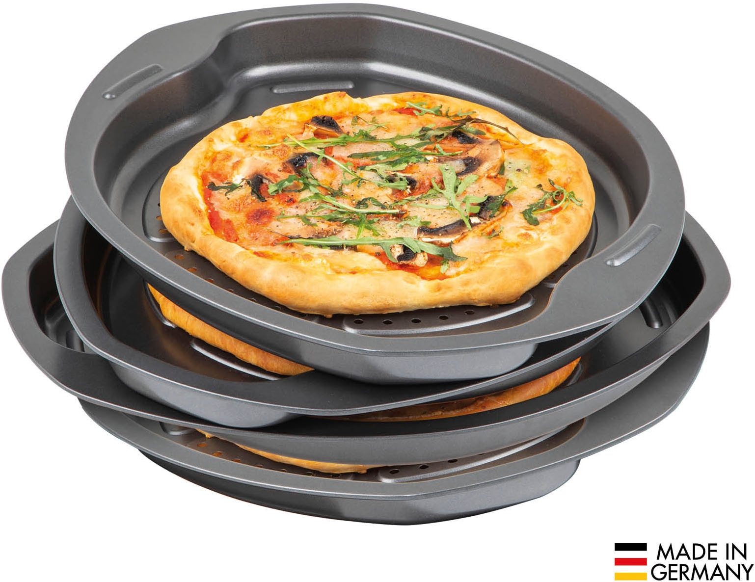 CHG Pizzablech »SENSAZIONE«, Metall, (Set, 4 St.), Made in Germany