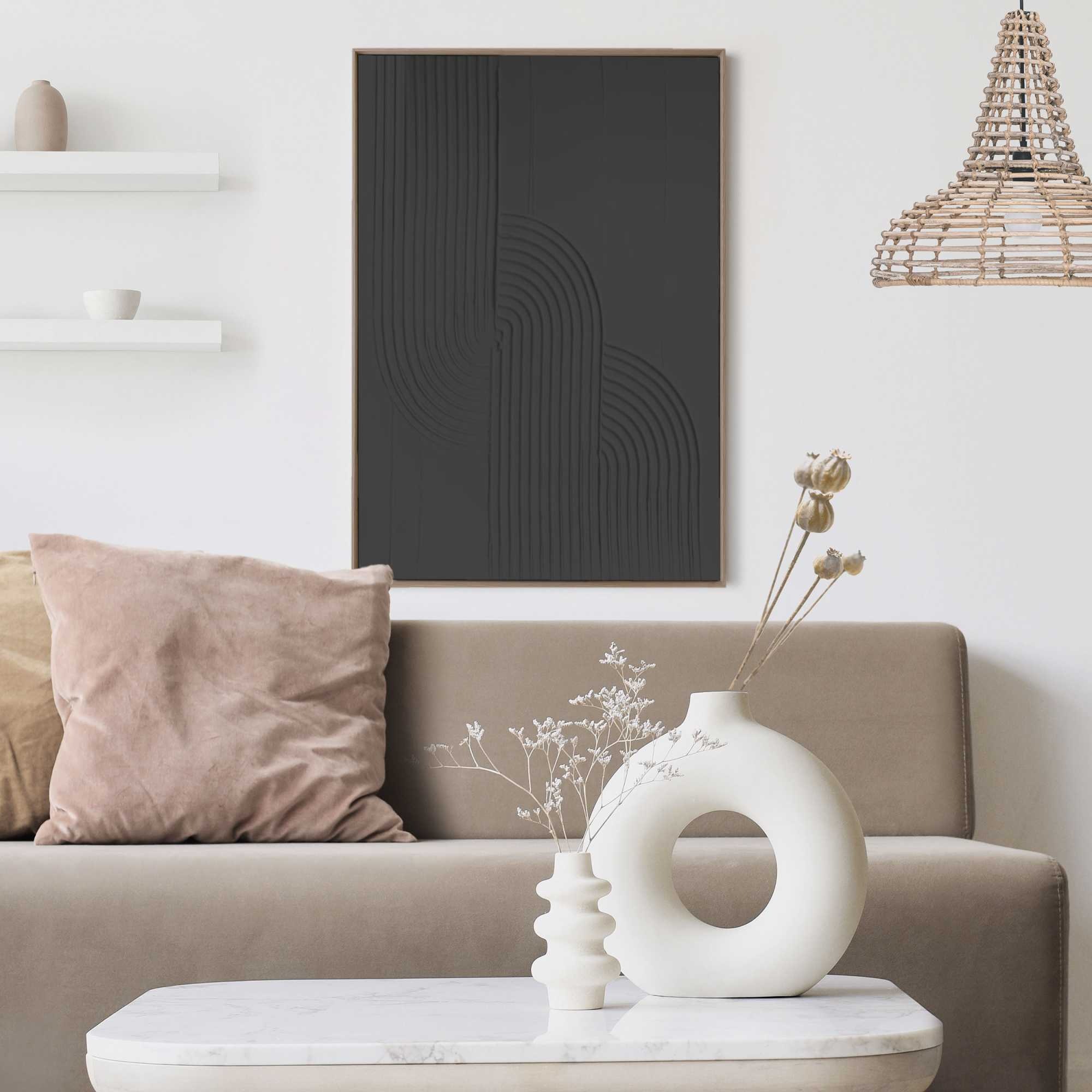 Reinders! Wandbild »Knot - charcoal« Wohnzimmer - Schwarz - MDF - Abstrakt günstig online kaufen