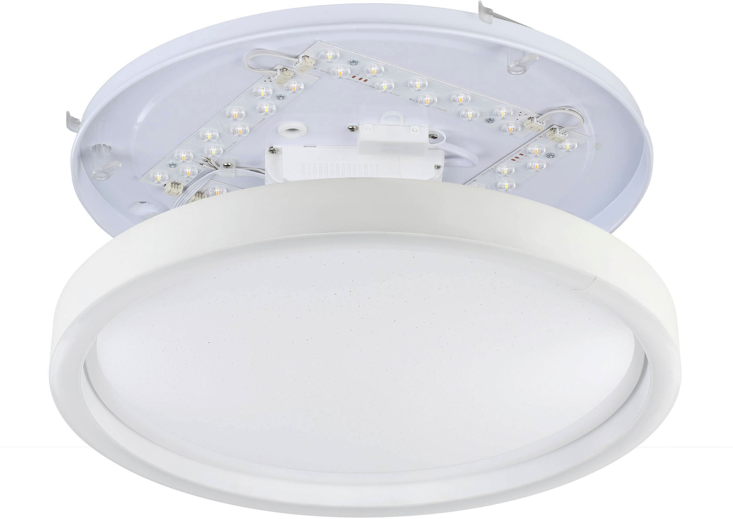 EGLO Deckenleuchte »Montemorelos-Z Deckenlampe, ZigBee 3.0, Kristall-Effekt, Flurlampe« LED-Modul 1 Stk. Kaltweiß | RGB Wand-/Deckenleuchte - H5 x Ø42 cm - weiß - 17,8W inkl.