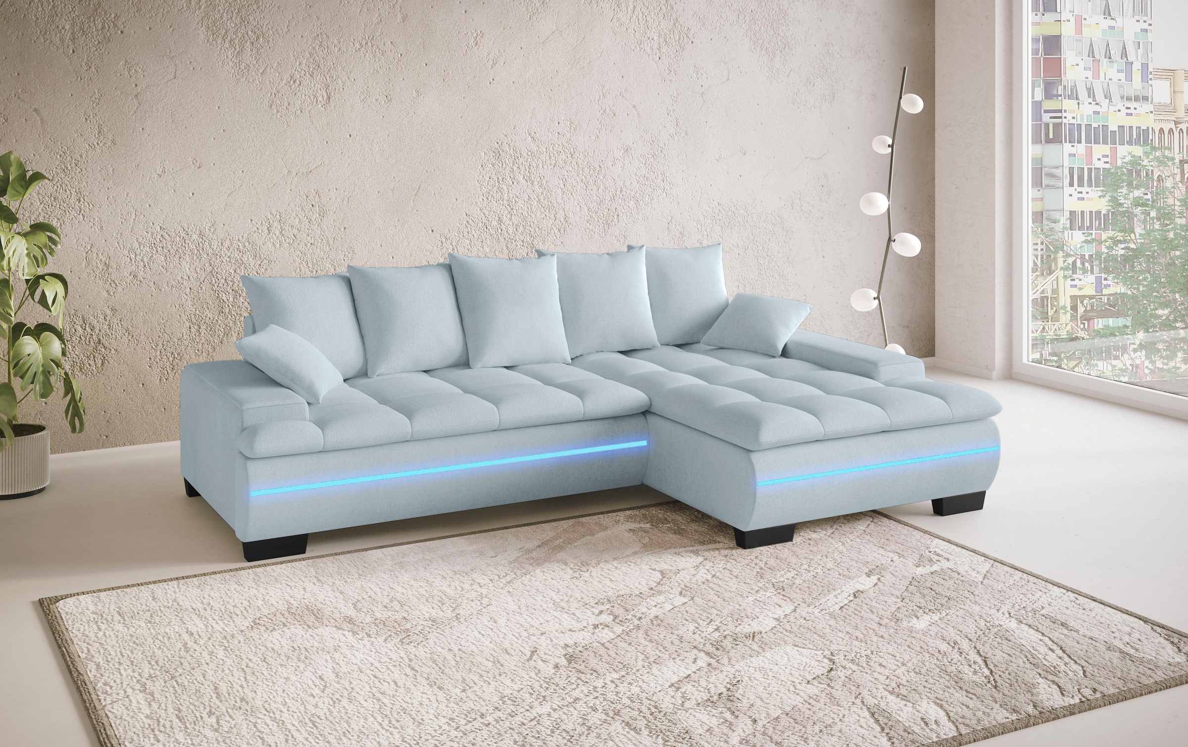 Mr. Couch Ecksofa »Haiti II, L-Form«, RGB-LED Beleuchtung, Kaltschaum, wahl günstig online kaufen