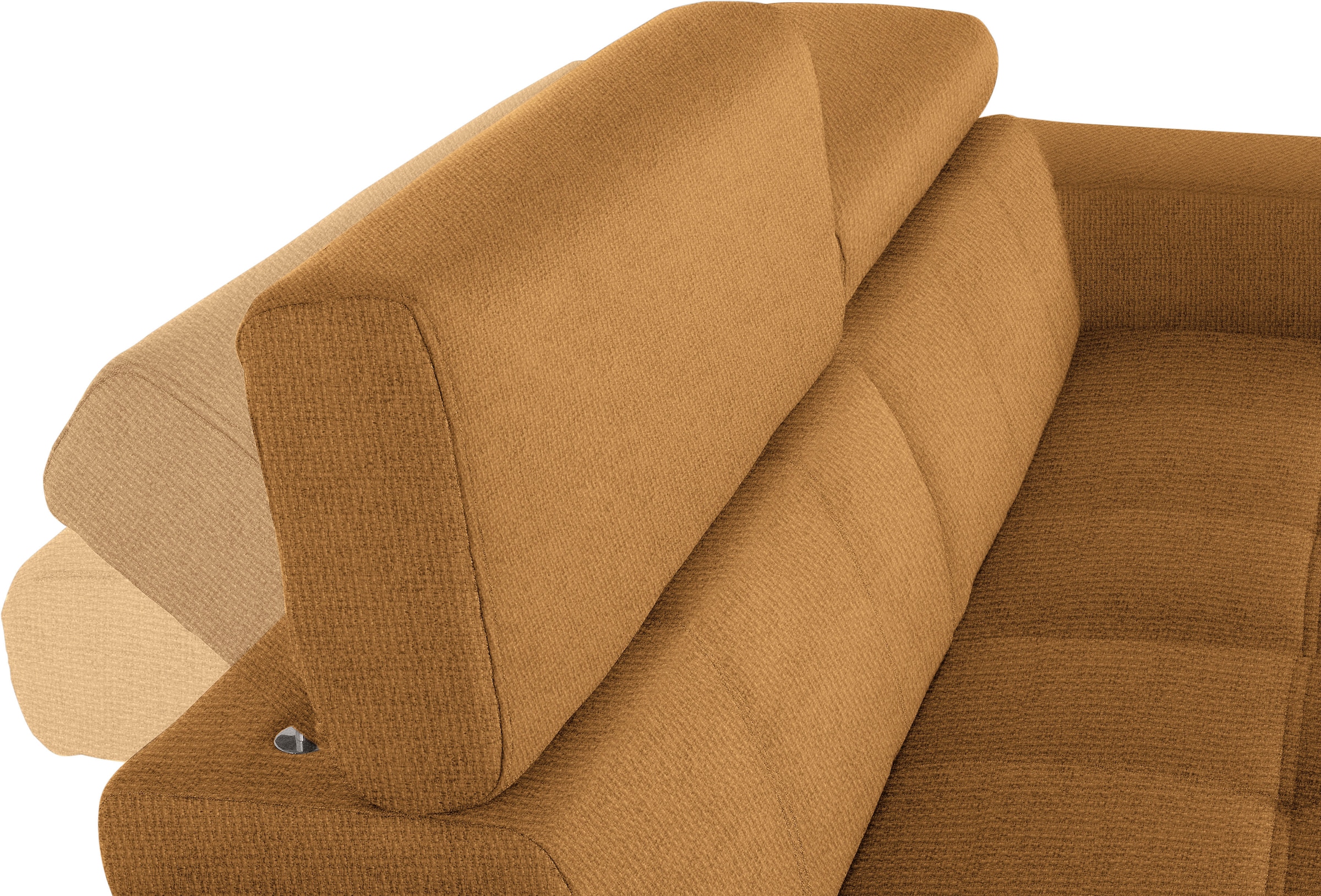 DOMO collection 2-Sitzer »Cunelli zeitlos und elegant, moderne Sitznähte als Designelement,«, wahlweise mit 6-fach verstellbaren Kopfteilen, fester Sitzkomfort