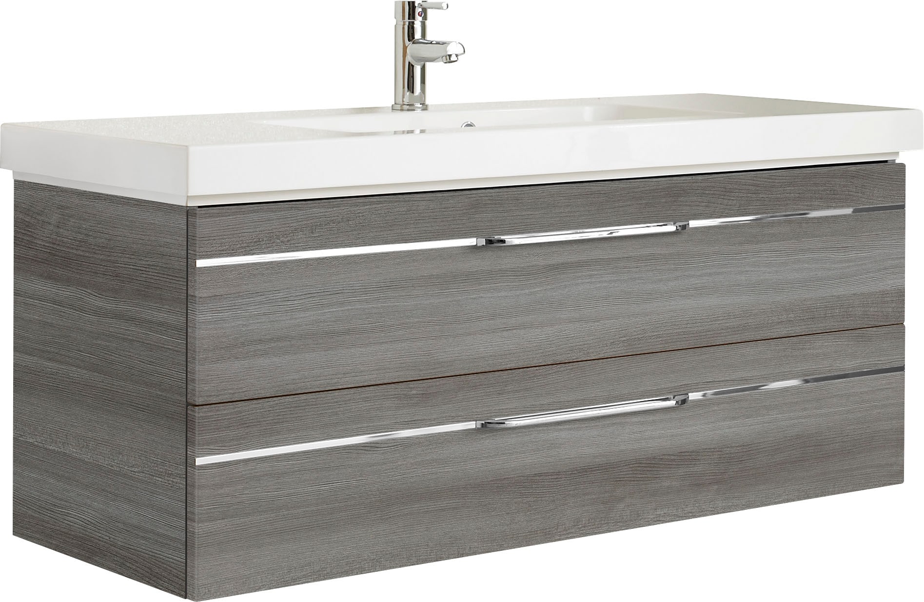 Saphir Badmöbel-Set »Balto Sprint 3-teilig, Mineralmarmor-Waschtisch mit LED-Spiegelschrank«, (4 St.), Badezimmer Set mit Unterschrank inkl Türdämpfer, 3 Türen, 2 Schubladen