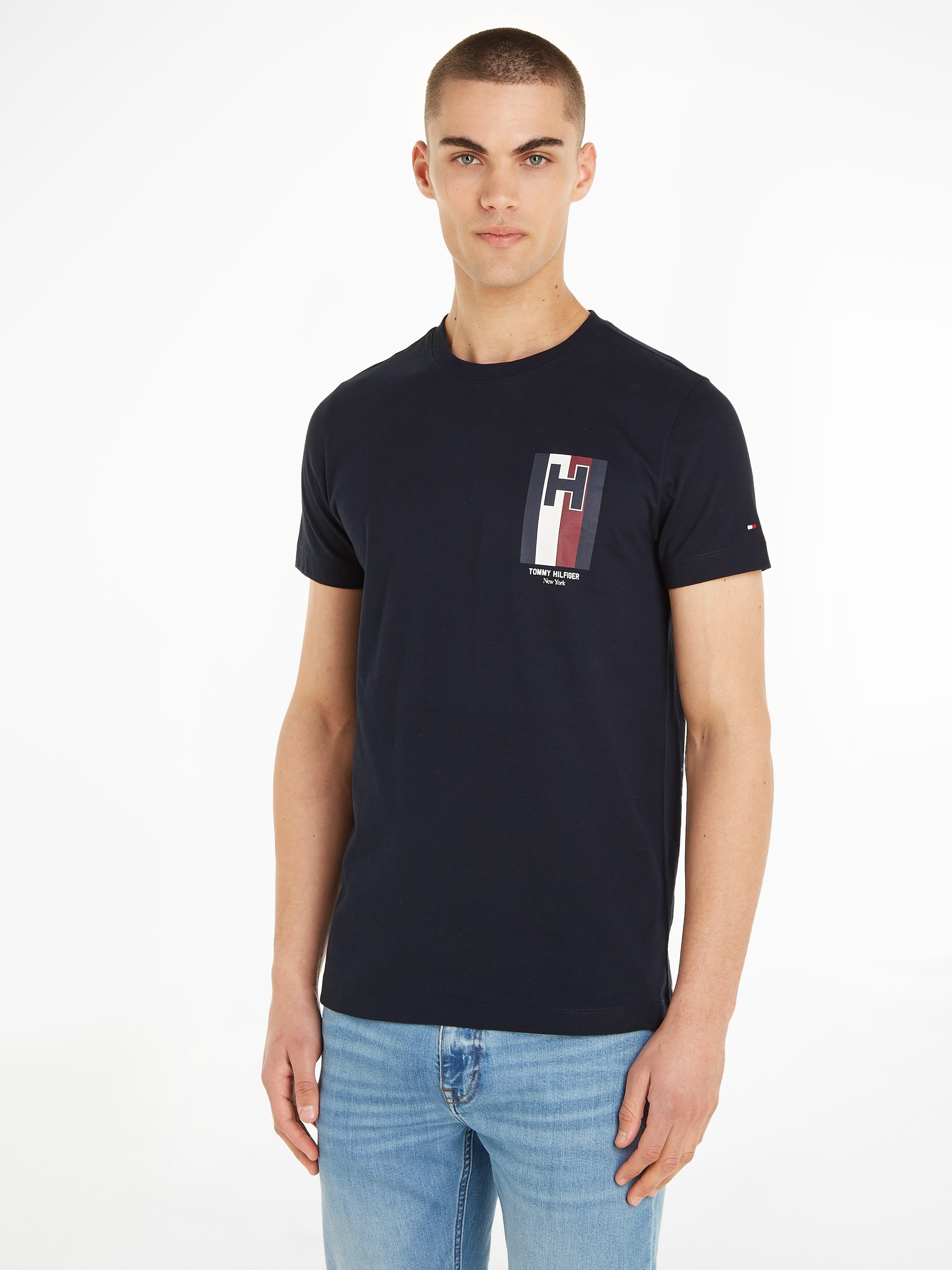 bestellen T-Shirt online mit Hilfiger EMBLEM Logo gedrucktem TEE«, Tommy »H