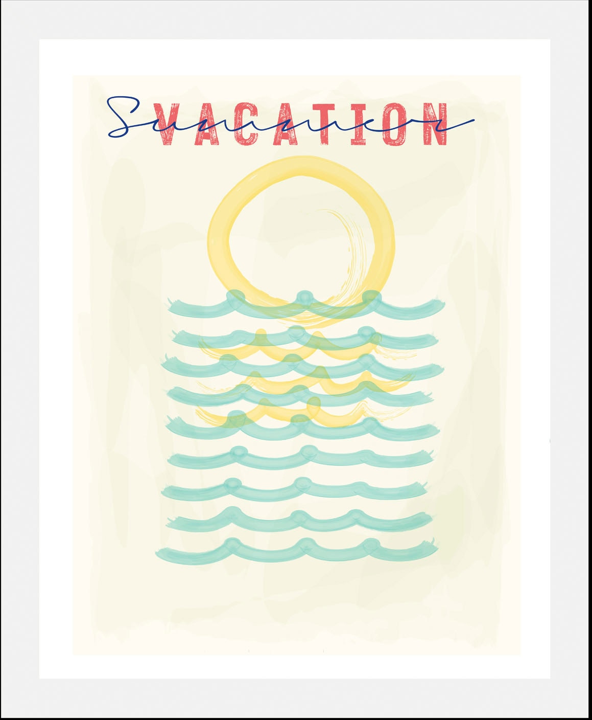 queence Bild »Vacation«, Schriftzüge-Schriftzug-Sprüche & Texte-Motivationsbilder-Meer-Meer Bilder, (1 St.), gerahmt