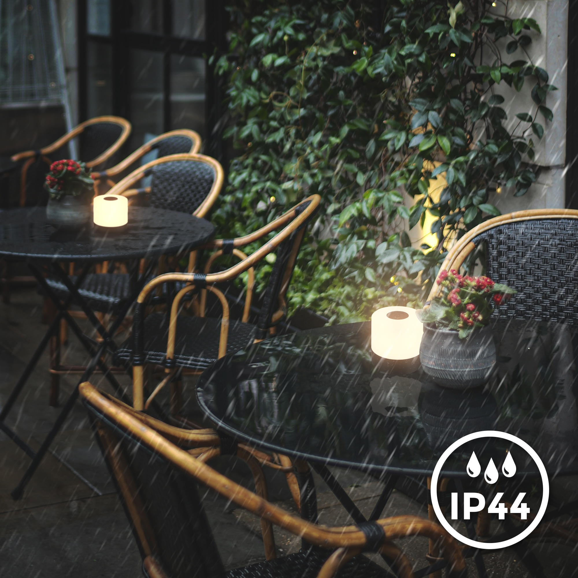 B.K.Licht Außen-Tischleuchte »BKL1590 Kabellose RGB Tischlampe, 4-Stufen Dimmer, mit USB«, 1 flammig, Leuchtmittel LED-Modul | LED fest integriert, 2.700 K, 200 Lm, 2,5W, IP44, nicht dimmbar, 7x7cm, Schwarz