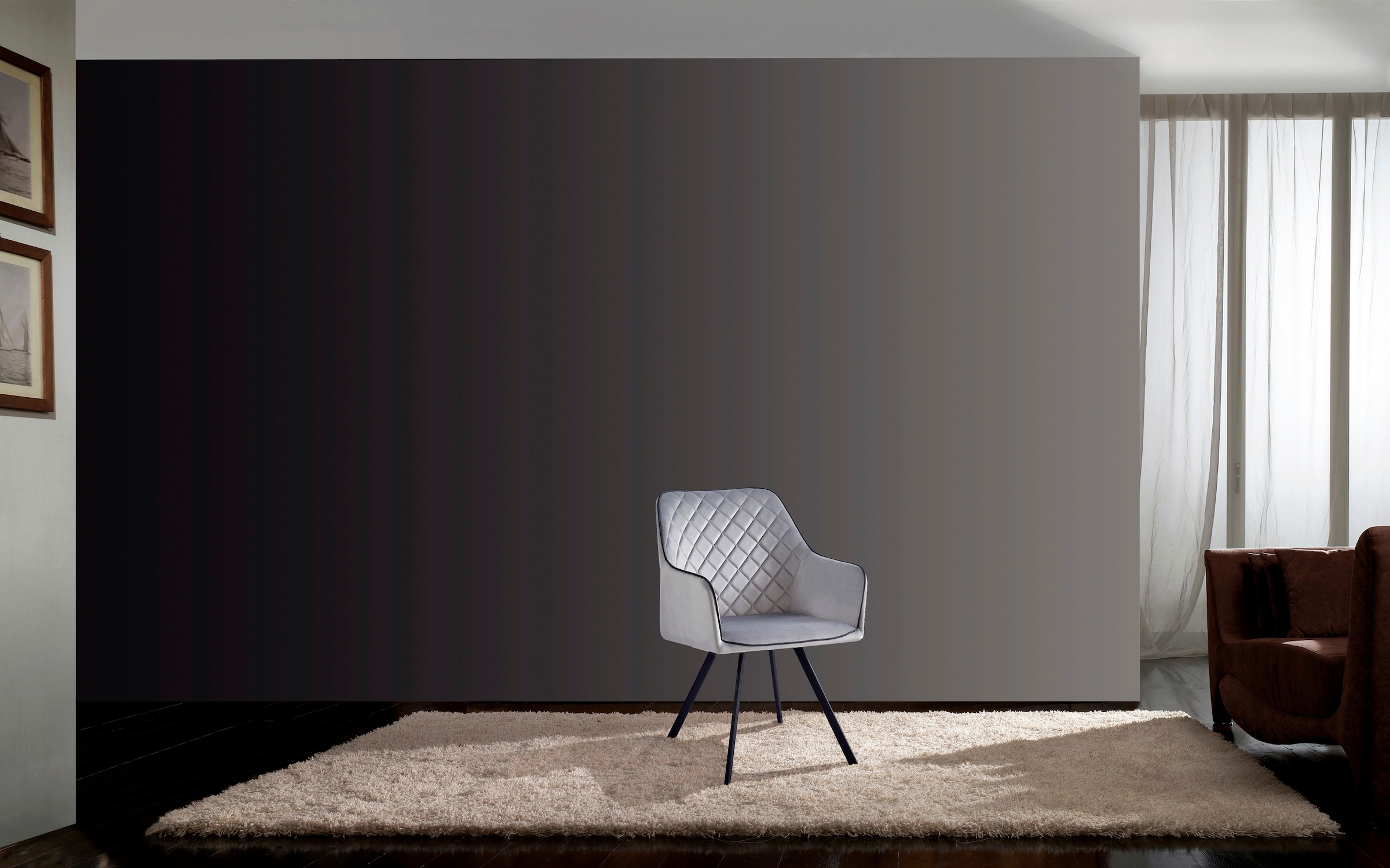 Kayoom Polsterstuhl »Stuhl Amber 125, Toller Stuhl aus Samt, mit Beinen aus Eisen«, 1 St., Toller Stuhl aus Samt, Glamour in Ihr Zuhause, mit Beinen aus Eisen