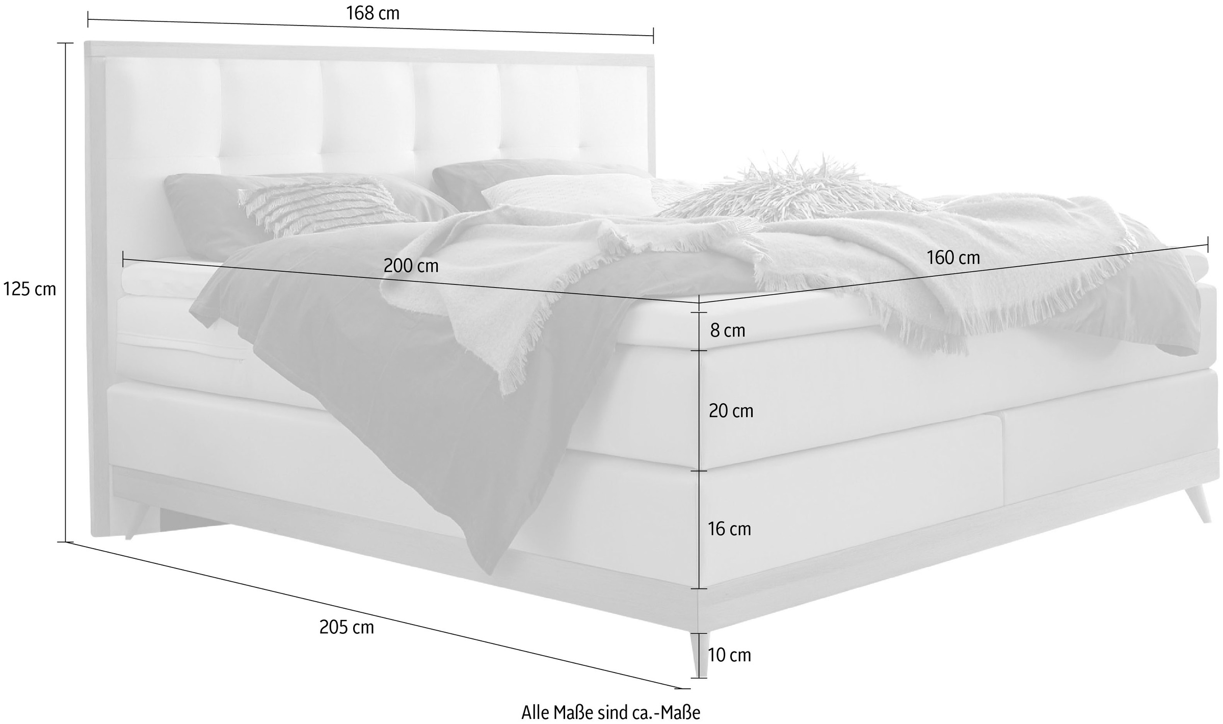 7. Bild von HASENA Boxspringbett Villa, Boxspringbett, edle Polsterteile, Sockel und Kopfteil aus heller Eiche