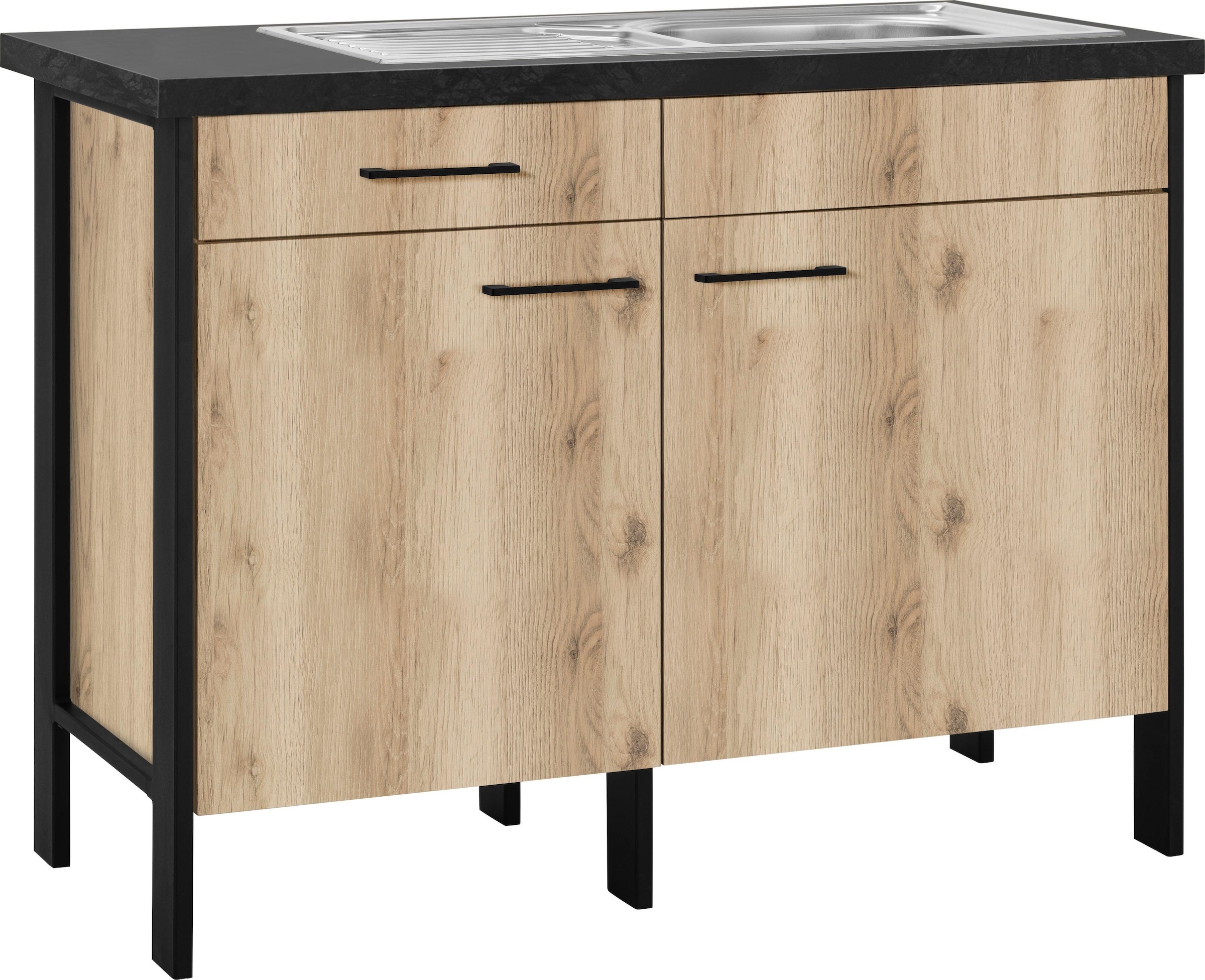 OPTIFIT Spülenschrank "Tokio", 118 cm breit, mit Stahlgestell, mit Vollausz günstig online kaufen