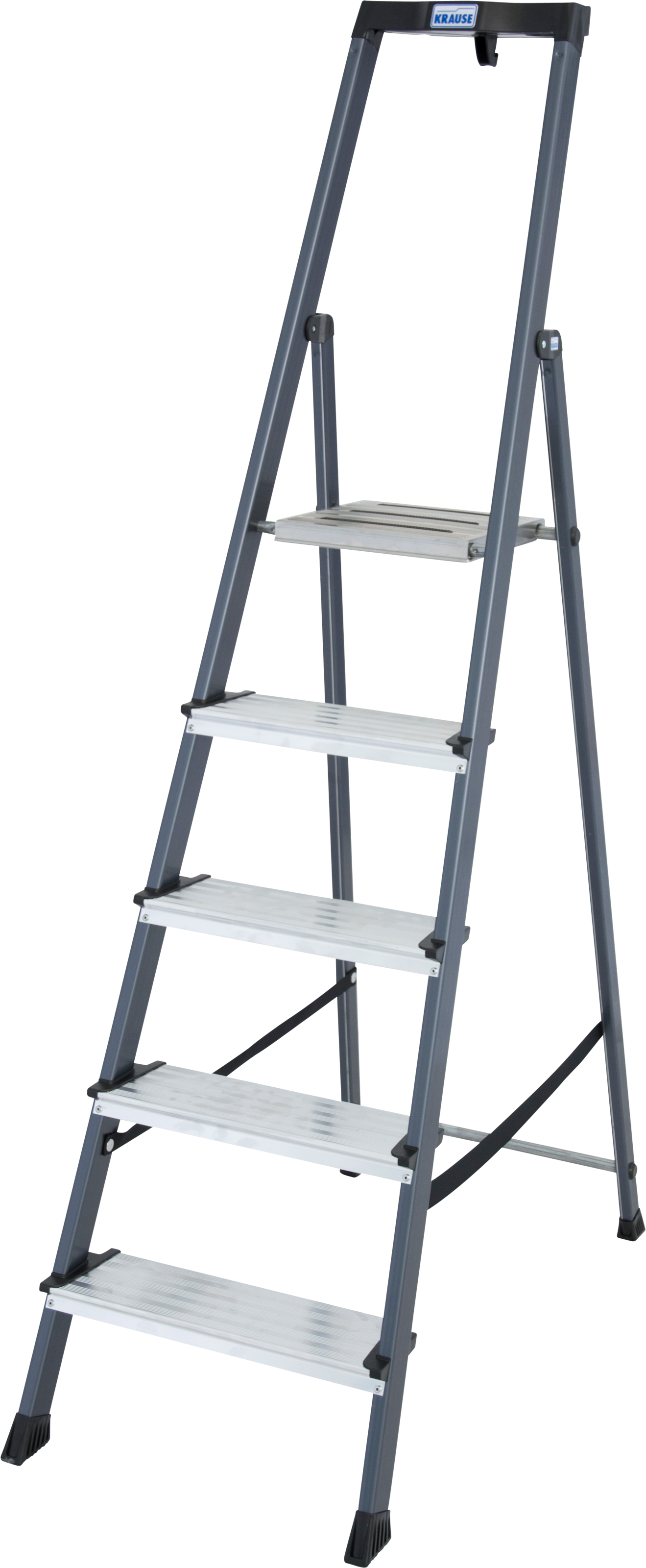 KRAUSE Stehleiter »Securo«, Alu eloxiert, 1x5 Stufen, Arbeitshöhe ca. 305 cm