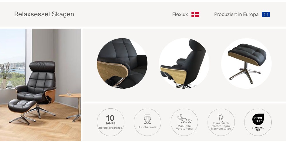 FLEXLUX Relaxsessel »Skagen, Funktionssessel, Premium-Komfort, Armlehnen, D günstig online kaufen