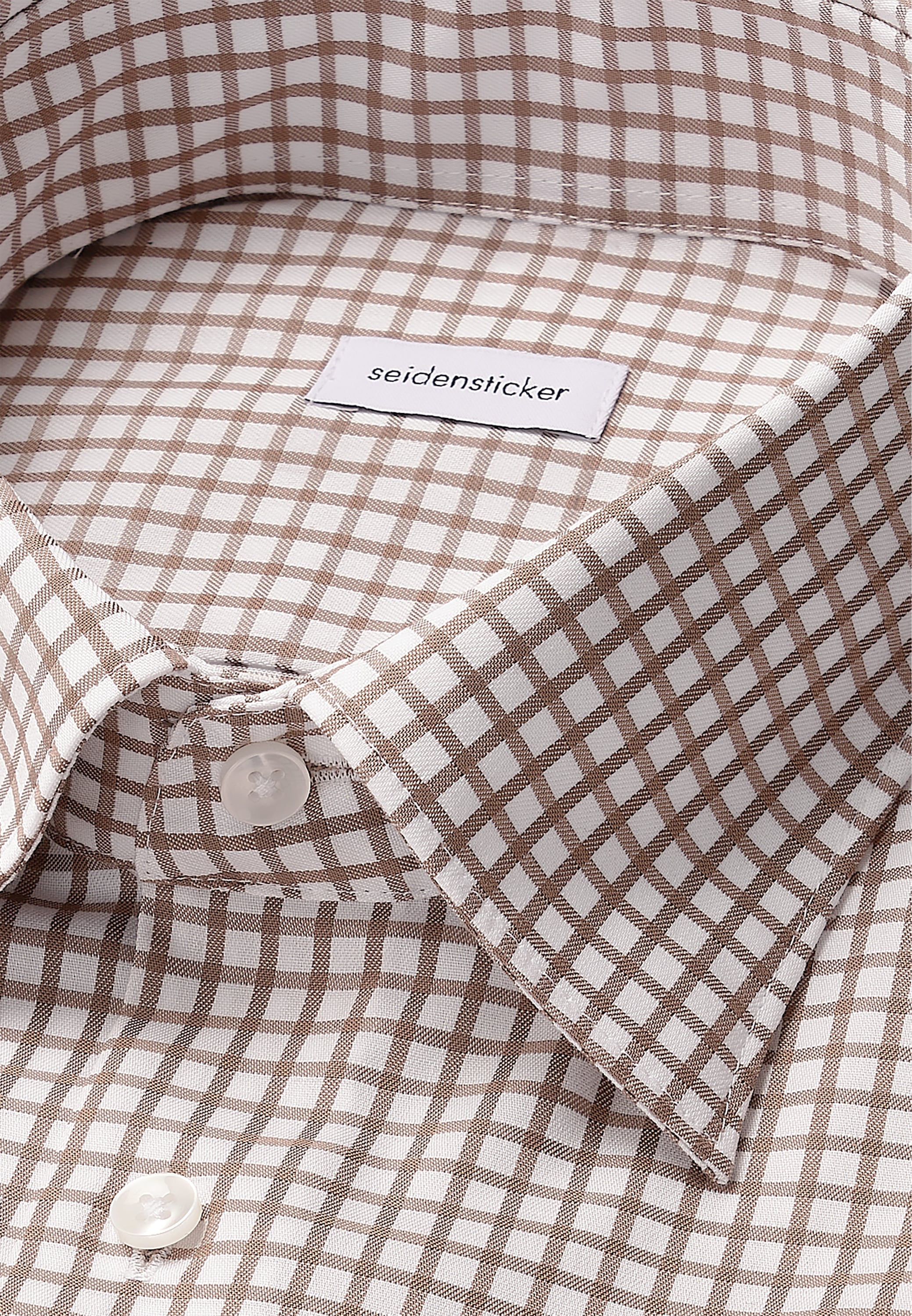 seidensticker Businesshemd »Schwarze Rose«, Slim 1/1 Covered-Button-Down-Kragen Karo