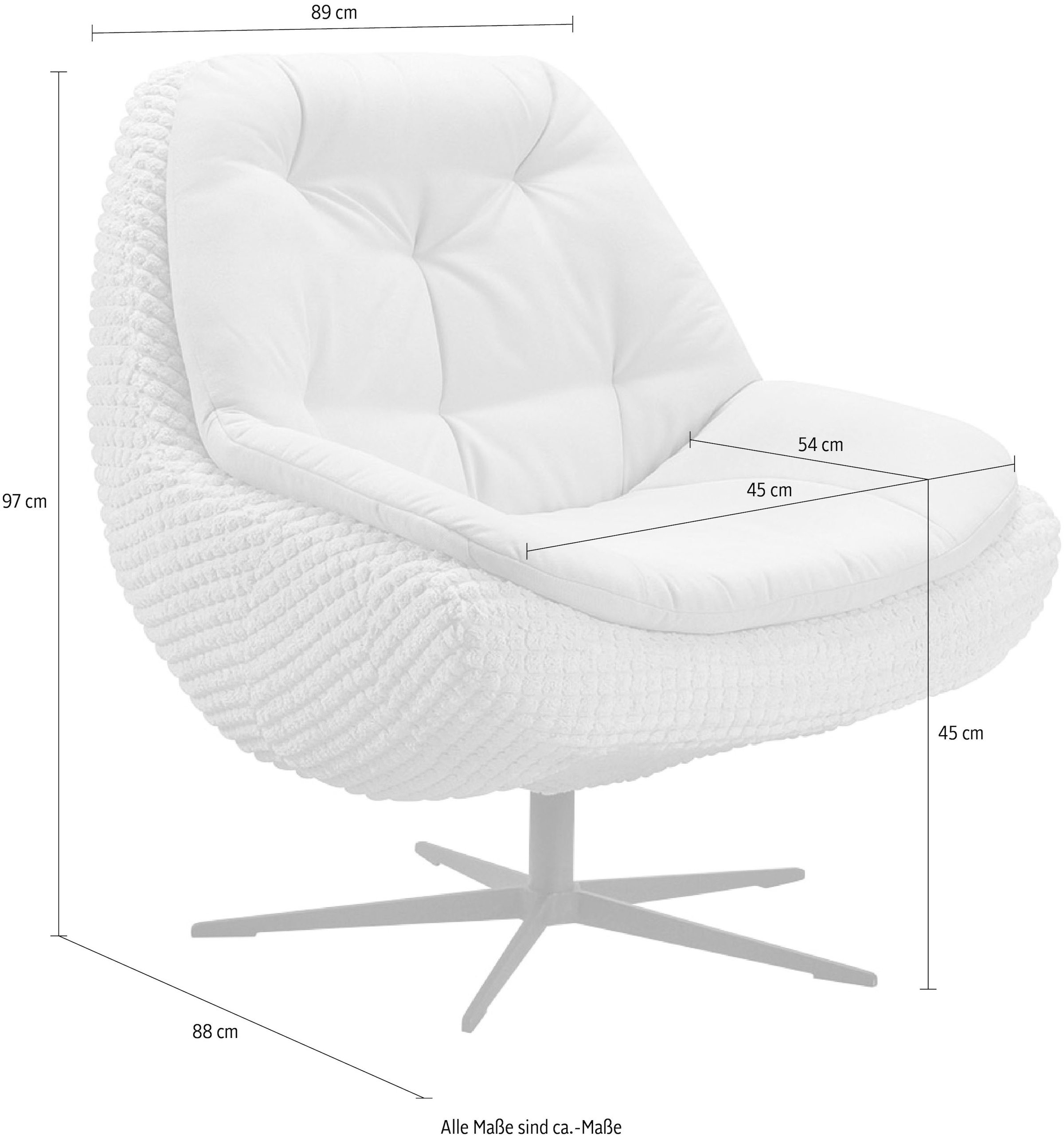 exxpo - sofa kaufen Drehsessel fashion Metall-Sternfuss Drehsessel, auf bequem Raten mit gepolstert elegantem