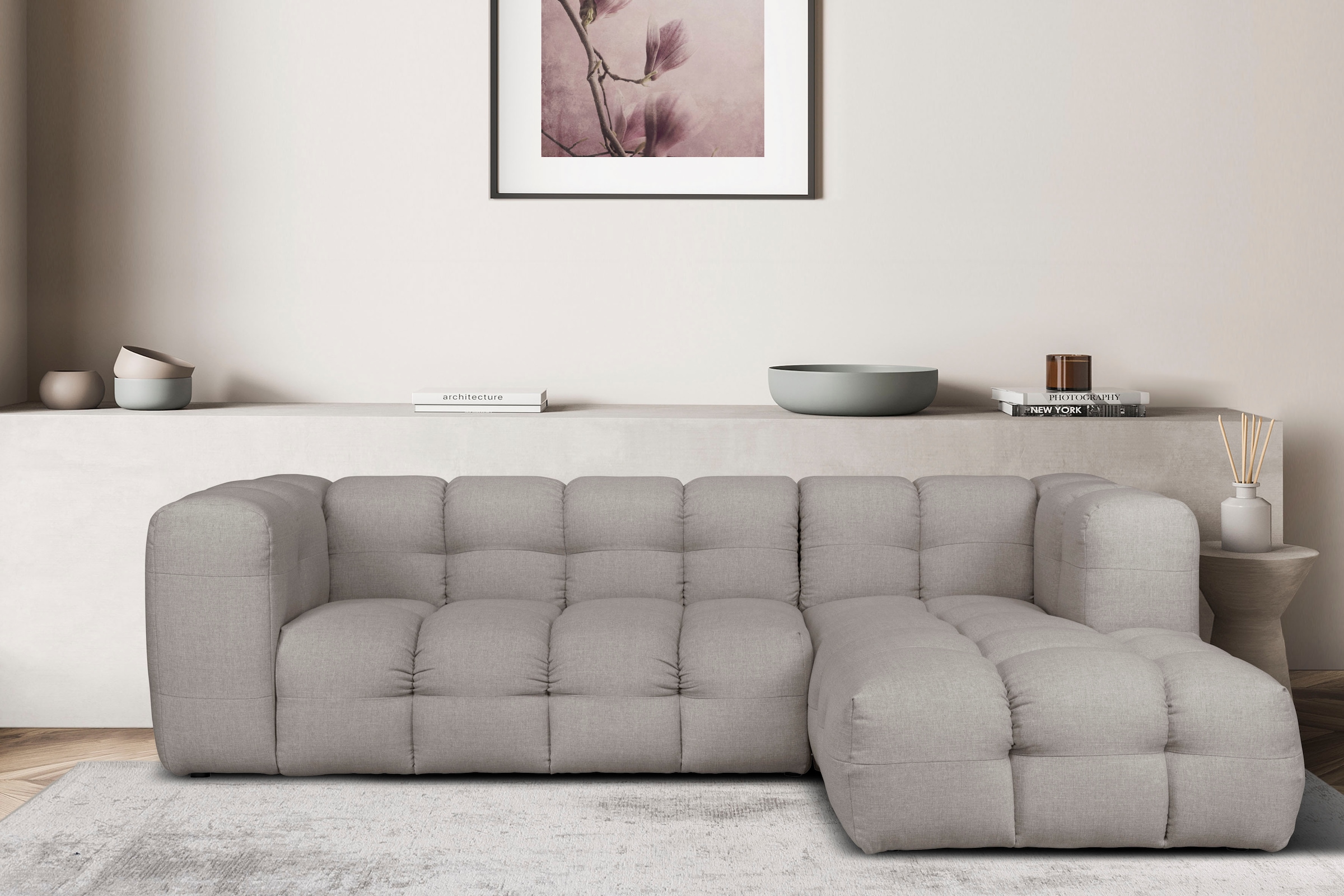 LeGer Home by Lena Gercke Ecksofa »TALISHA L-Form Designersofa, moderne Steppung, B/T/H: 276/178/75 cm«, aufwendig gepolstert, hoher Sitzkomfort